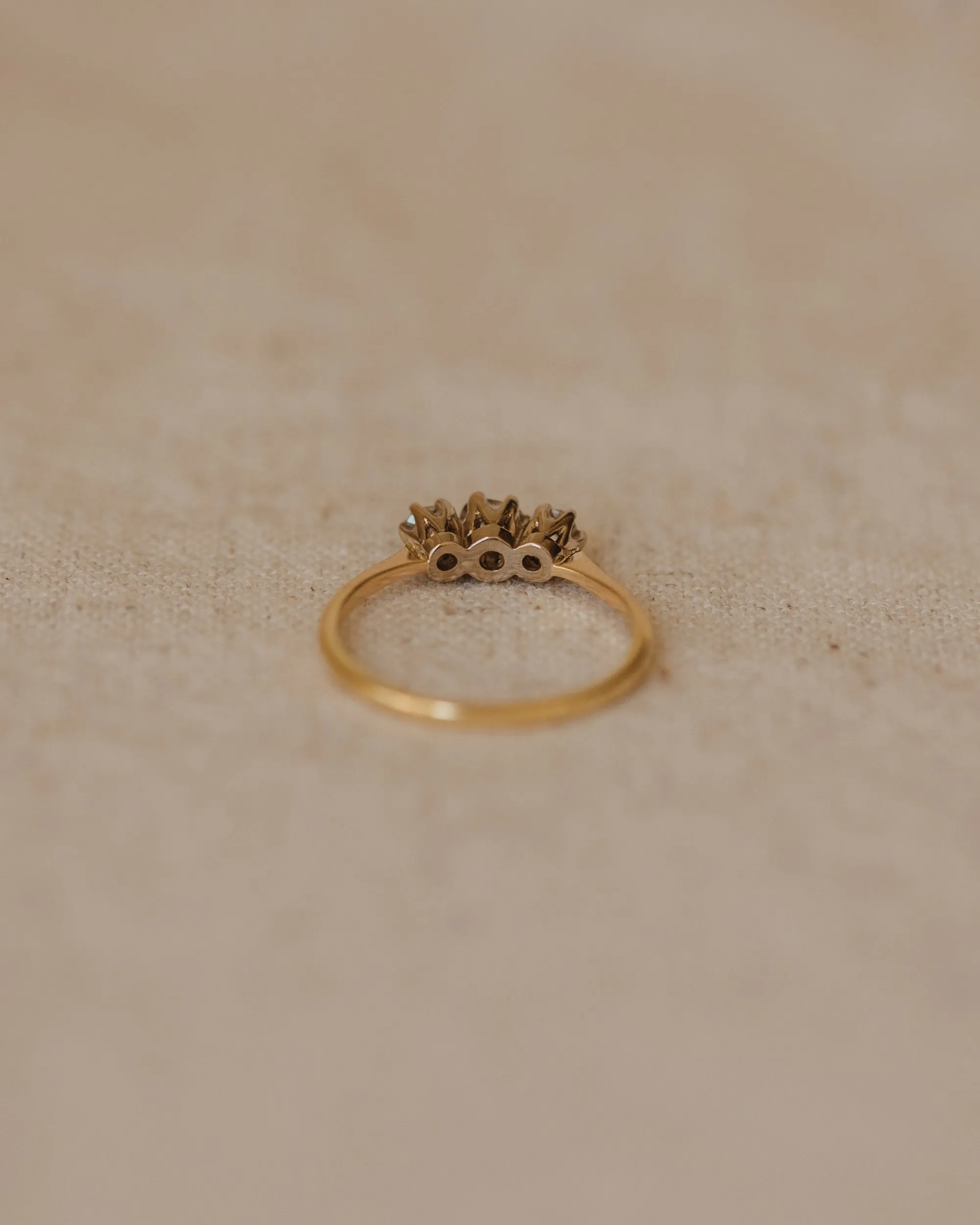 Marla Antique 18ct Gold Old-Cut Diamond Trilogy Ring sold by Rock n Rose product image thumbnail 5