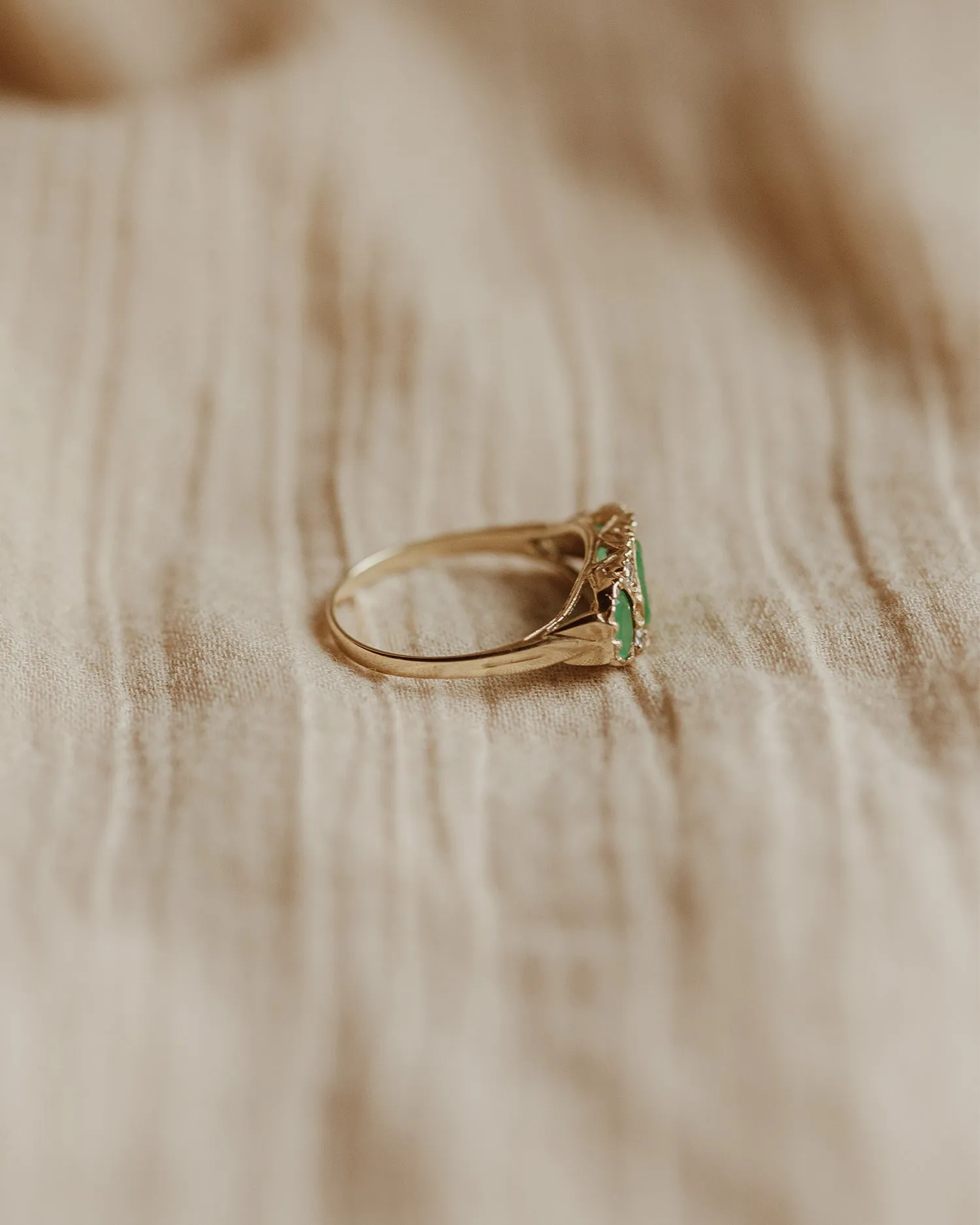 Violet 9ct Gold Emerald & Diamond Ring sold by Rock n Rose product image thumbnail 5