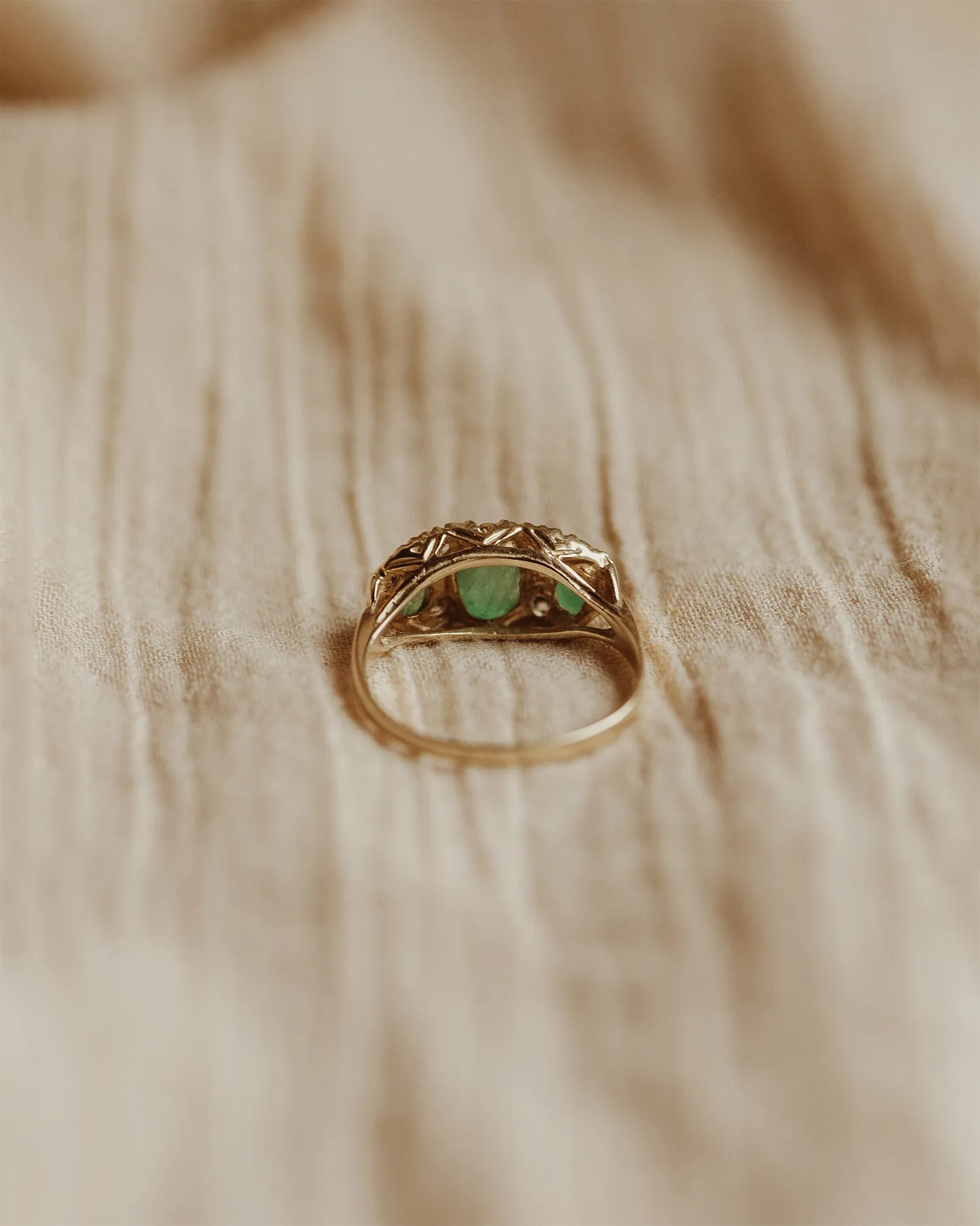 Violet 9ct Gold Emerald & Diamond Ring sold by Rock n Rose product image thumbnail 4