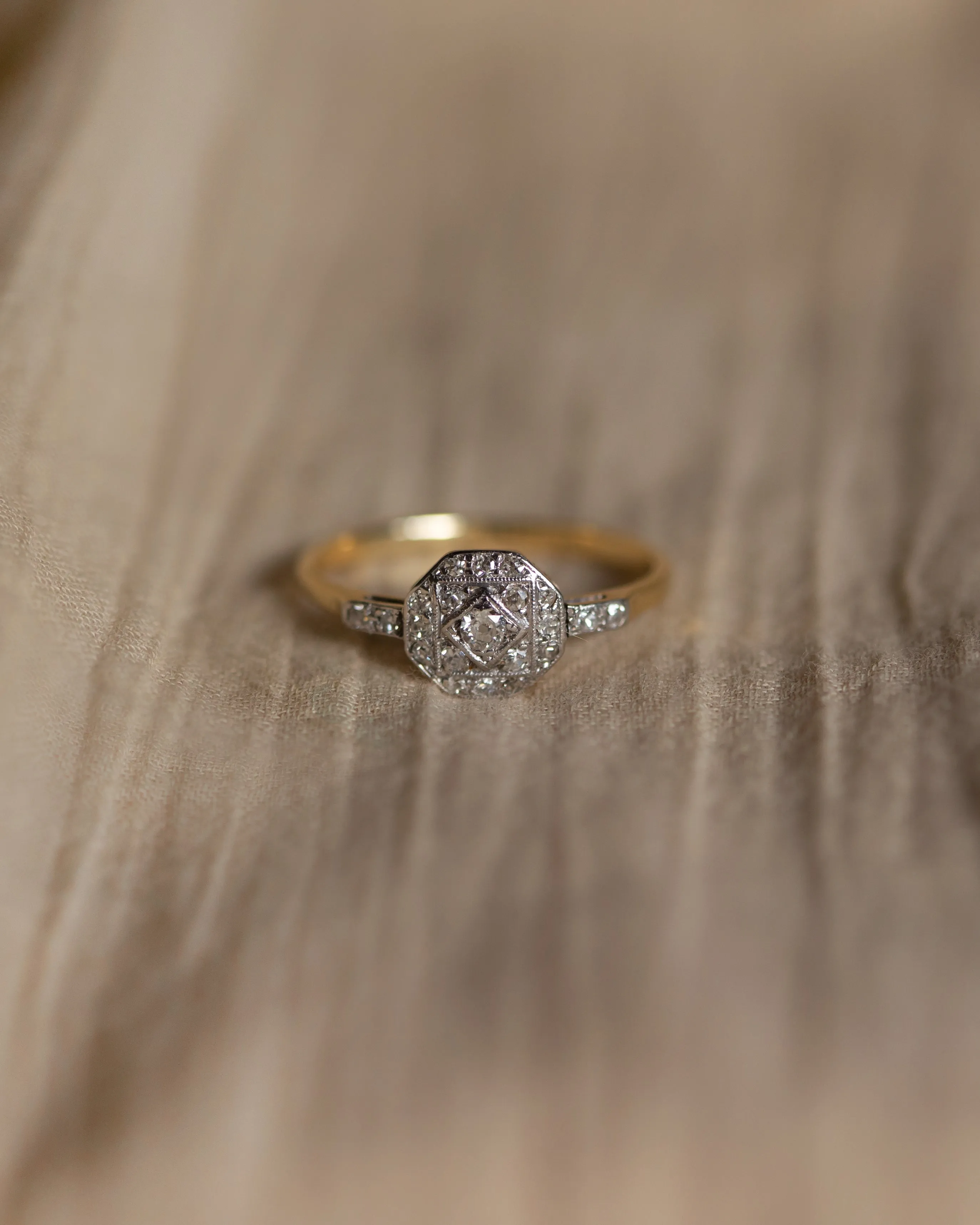 Daphne Antique Art Deco 18ct Gold Diamond Ring sold by Rock n Rose product image thumbnail 2