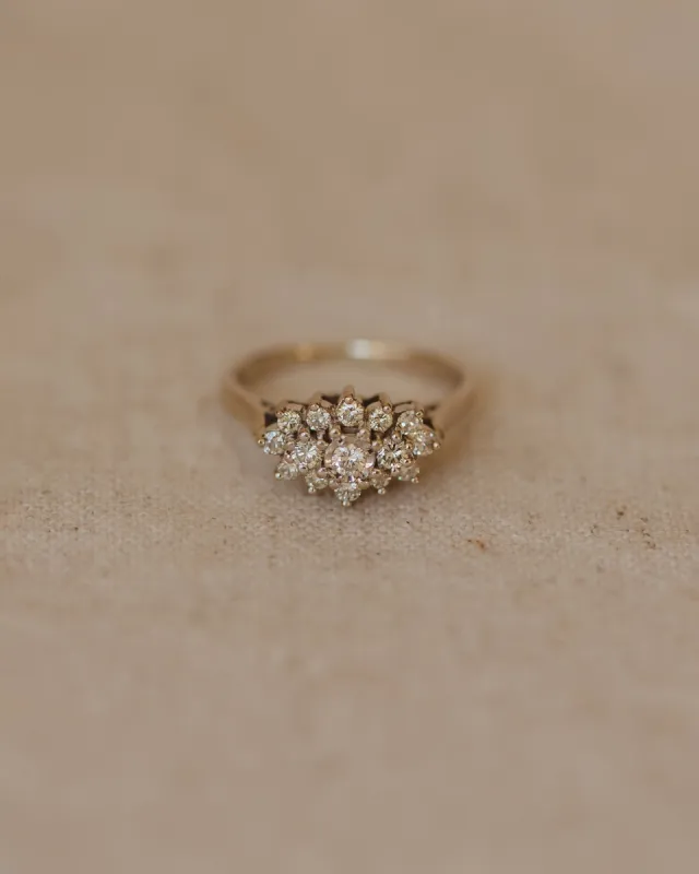 Amabel 1978 18ct White Gold Diamond Cluster Ring sold by Rock n Rose