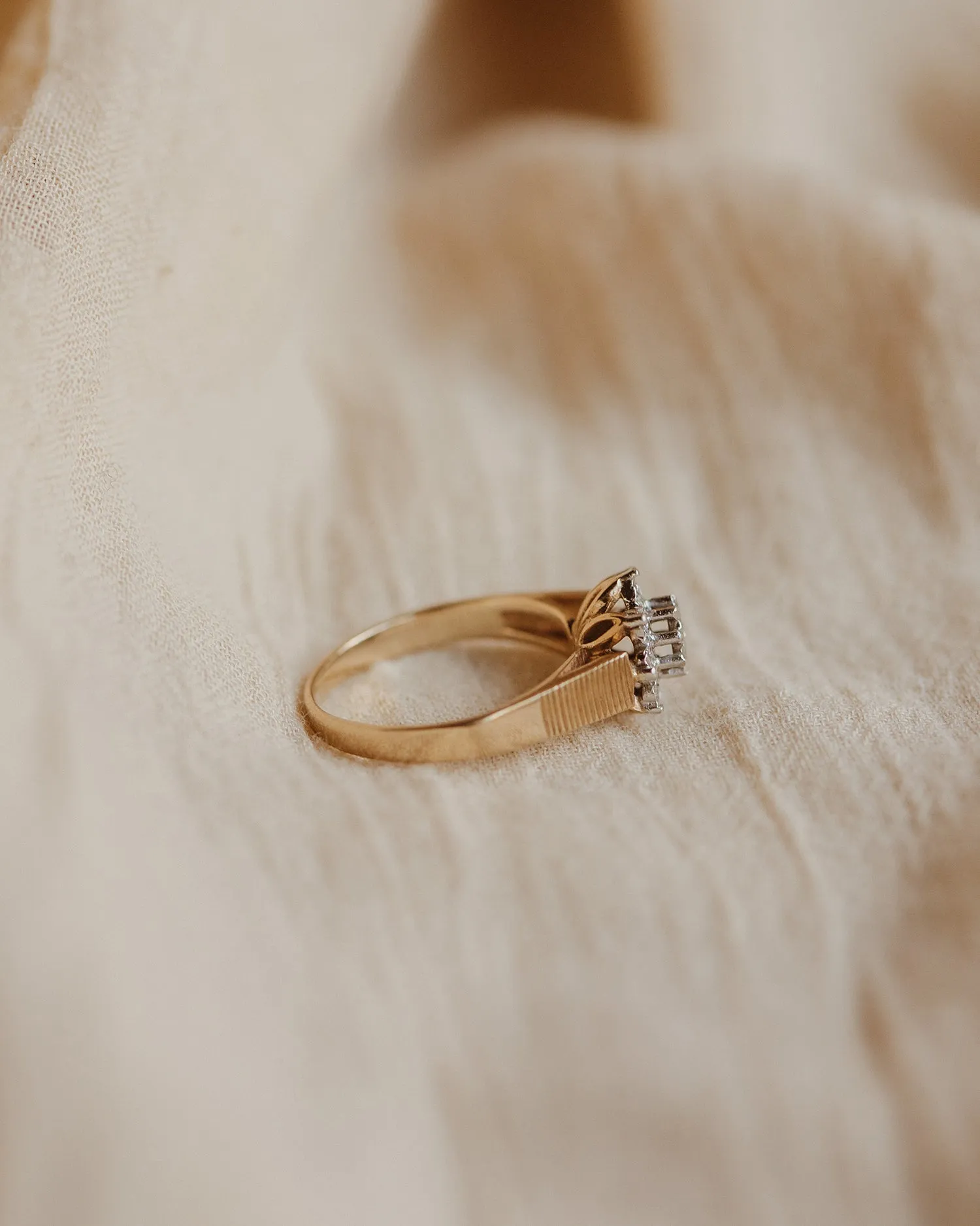 Theodora 9ct Gold Vintage Diamond Cluster Ring sold by Rock n Rose product image thumbnail 4