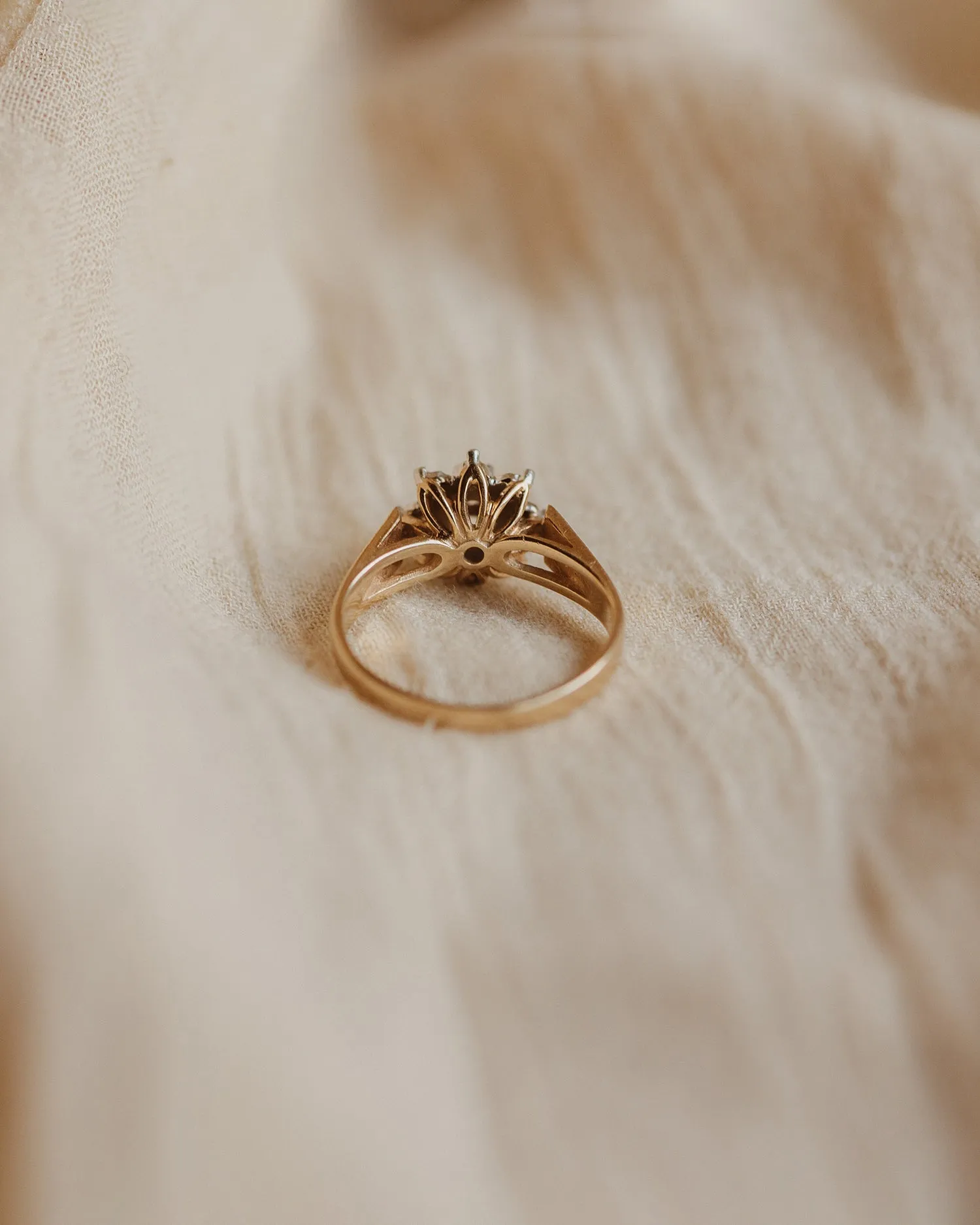 Theodora 9ct Gold Vintage Diamond Cluster Ring sold by Rock n Rose product image thumbnail 5