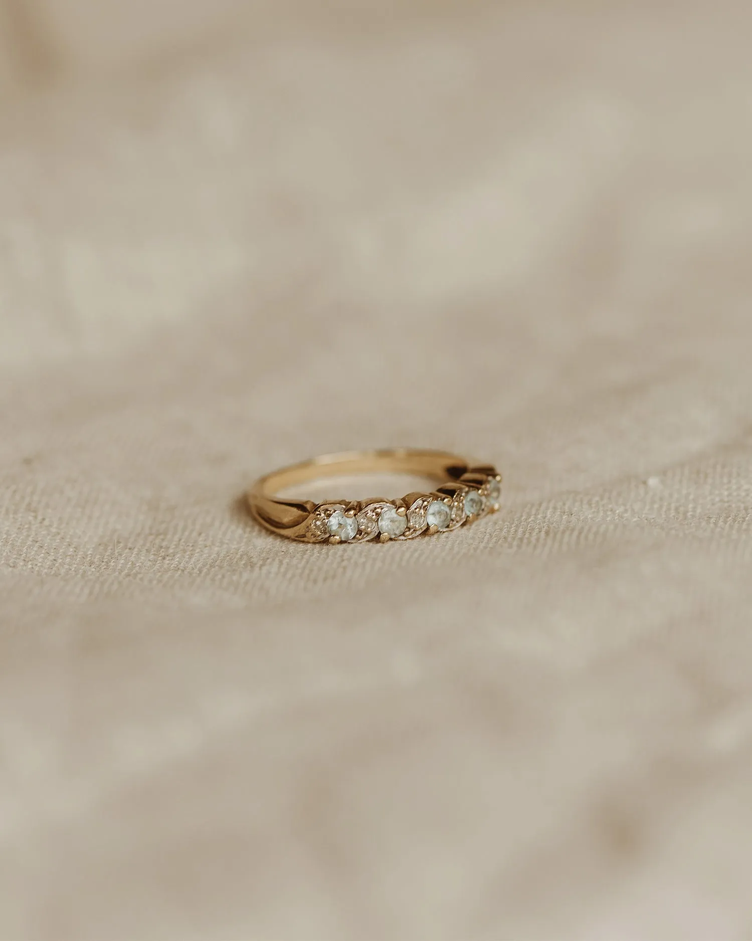 Harriet 9ct Gold Aquamarine & Diamond Ring sold by Rock n Rose product image thumbnail 3