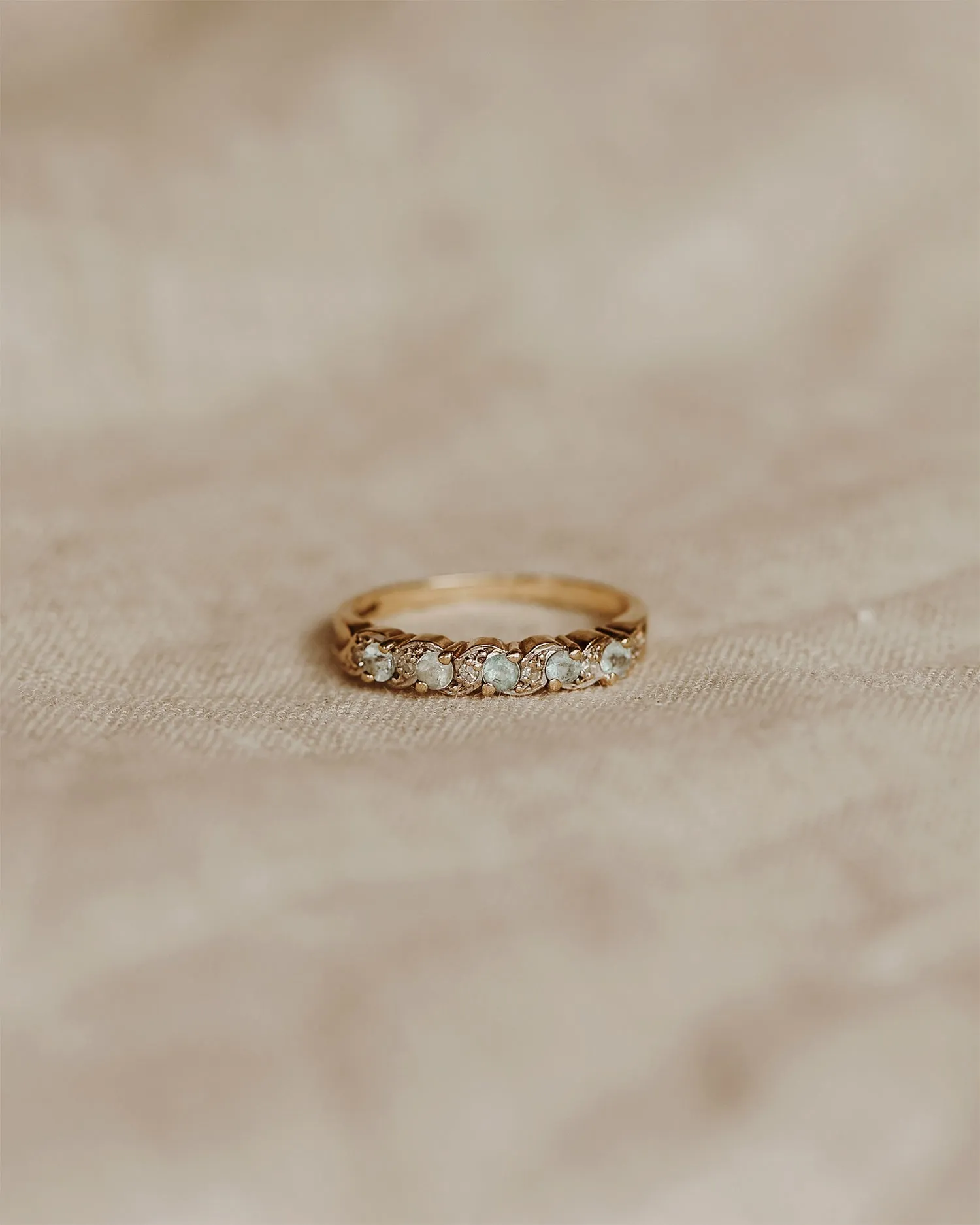 Harriet 9ct Gold Aquamarine & Diamond Ring sold by Rock n Rose