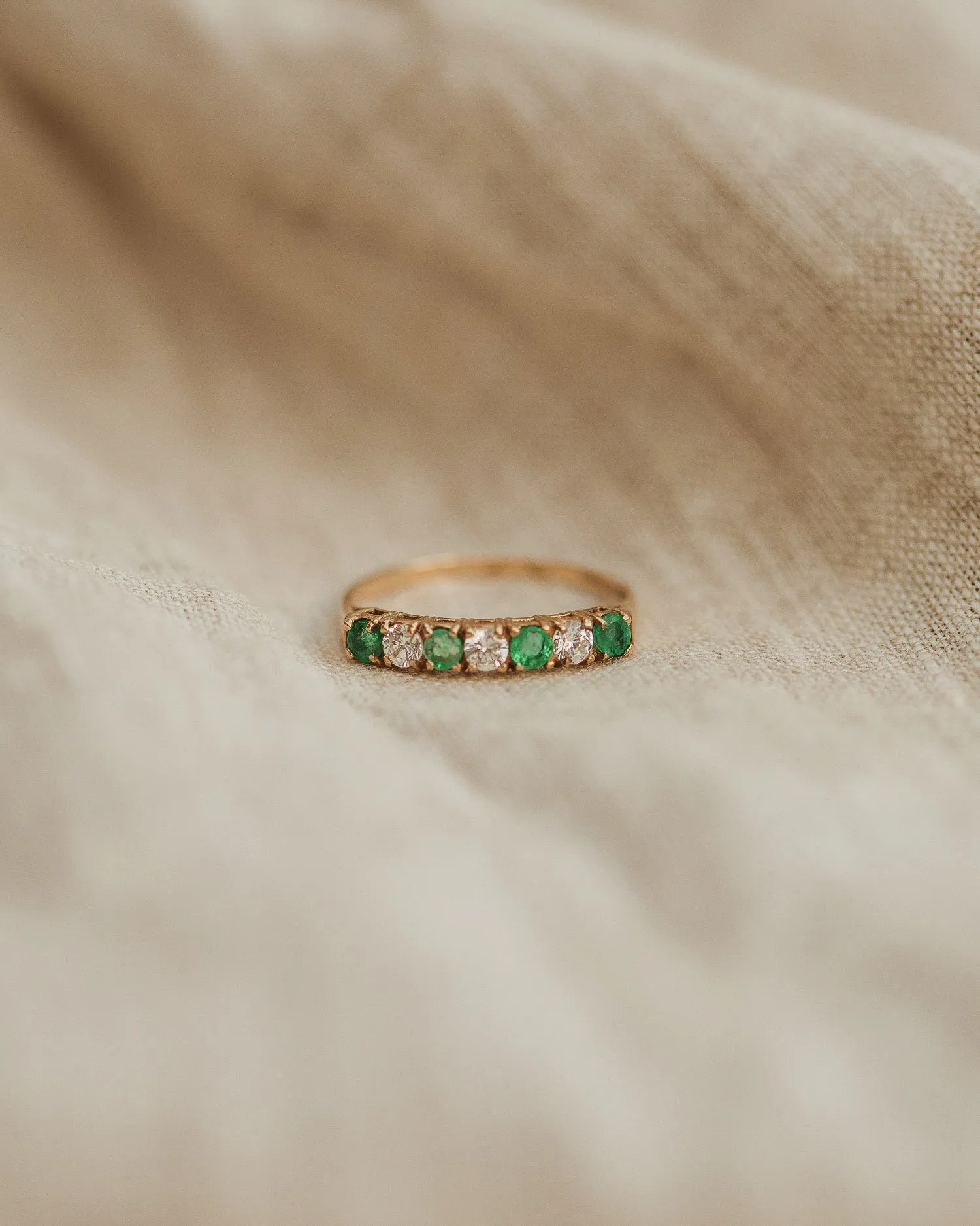 Simone 9ct Gold Emerald Half Eternity Ring sold by Rock n Rose