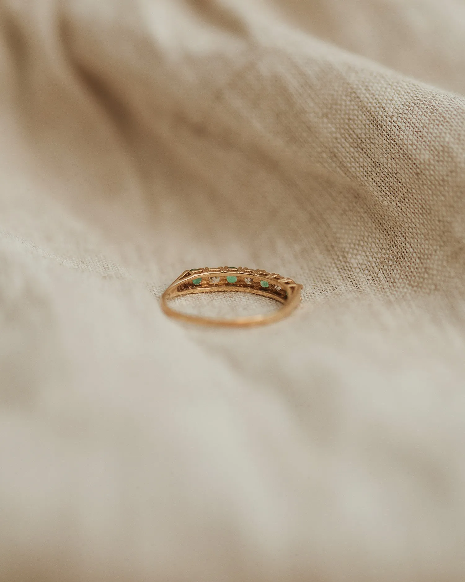 Simone 9ct Gold Emerald Half Eternity Ring sold by Rock n Rose product image thumbnail 3
