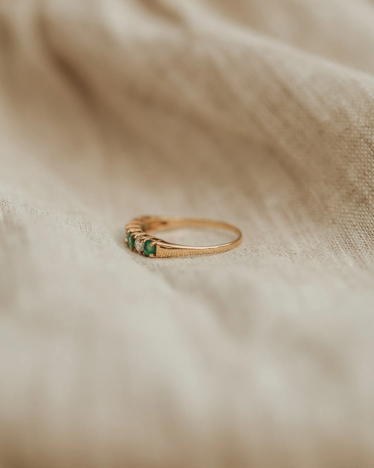 Simone 9ct Gold Emerald Half Eternity Ring sold by Rock n Rose product image thumbnail 4