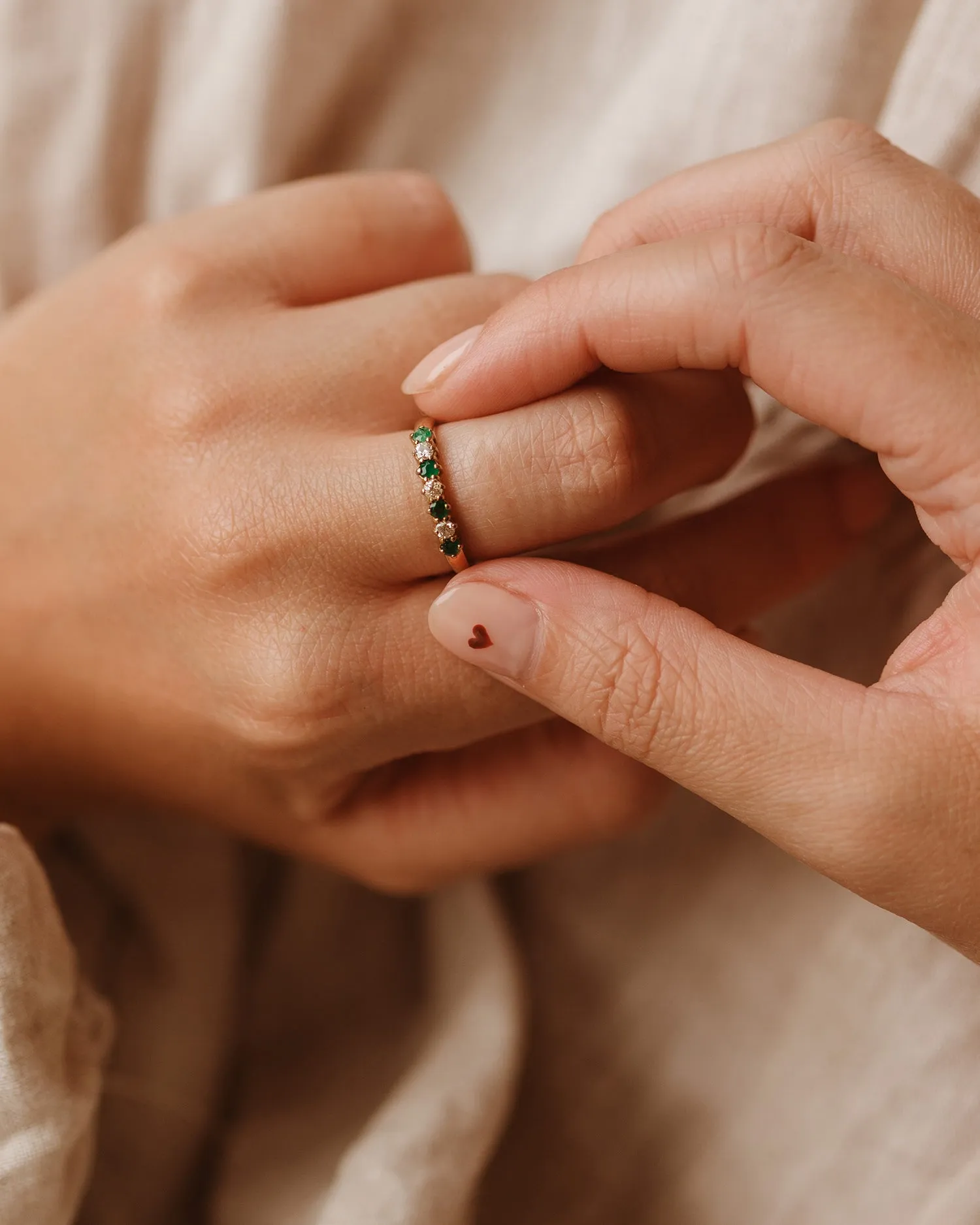 Adelaide 9ct Gold Emerald & Diamond Ring sold by Rock n Rose product image thumbnail 2