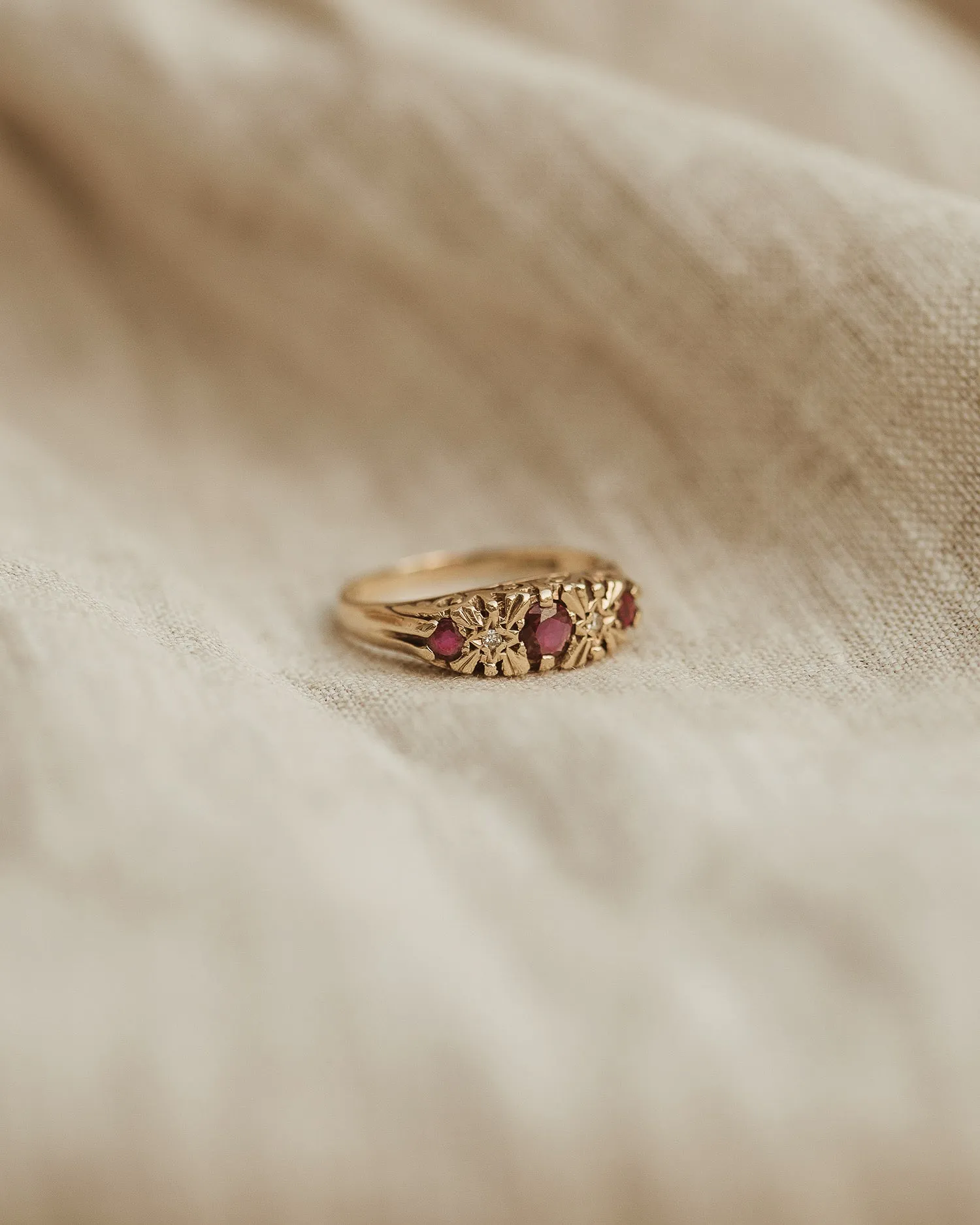 Quinn 9ct Gold Ruby & Diamond Ring sold by Rock n Rose product image thumbnail 3