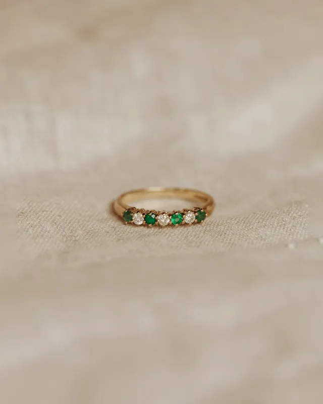 Adelaide 9ct Gold Emerald & Diamond Ring sold by Rock n Rose