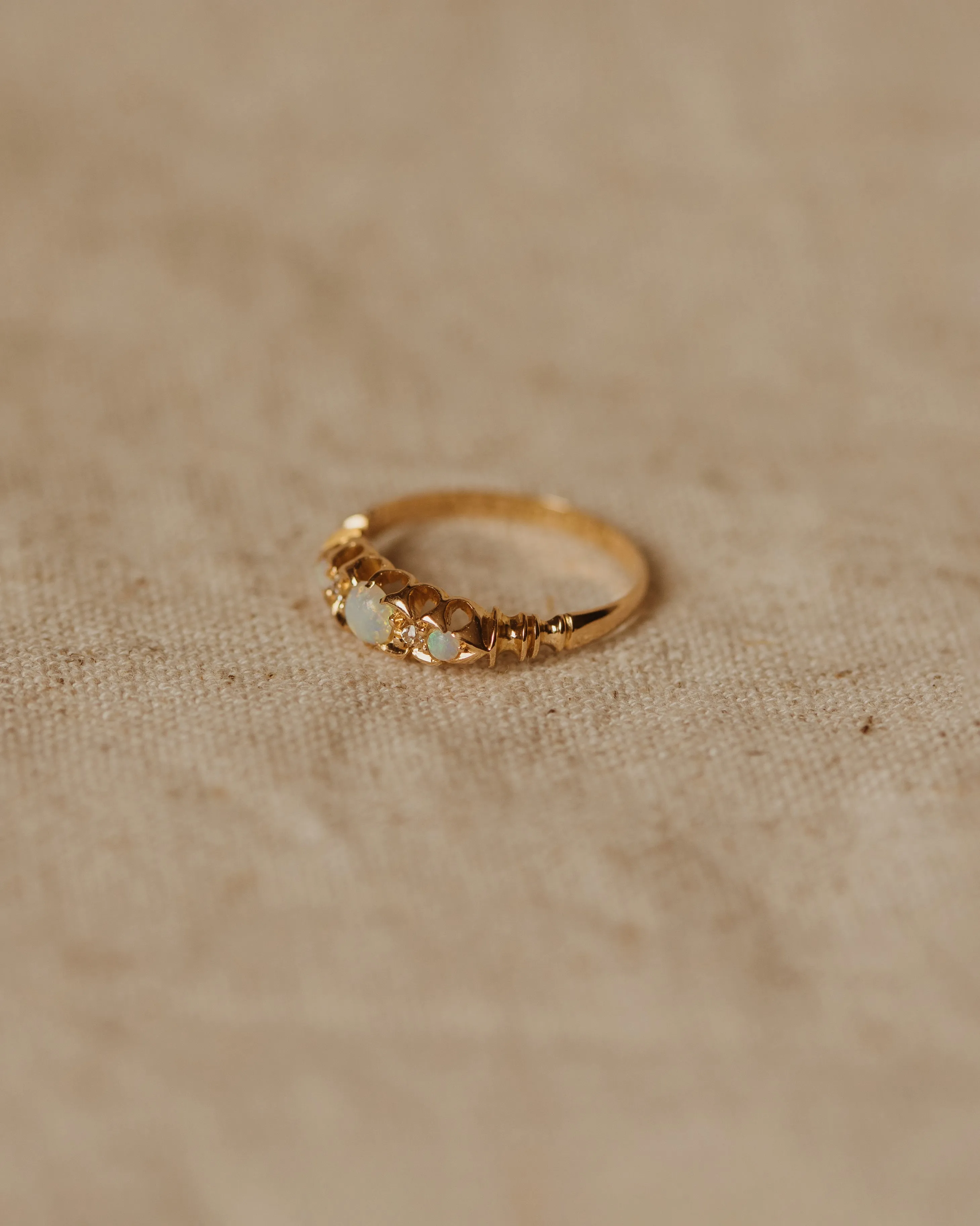 Matilda 1896 18ct Gold Opal & Diamond Victorian Ring sold by Rock n Rose product image thumbnail 3