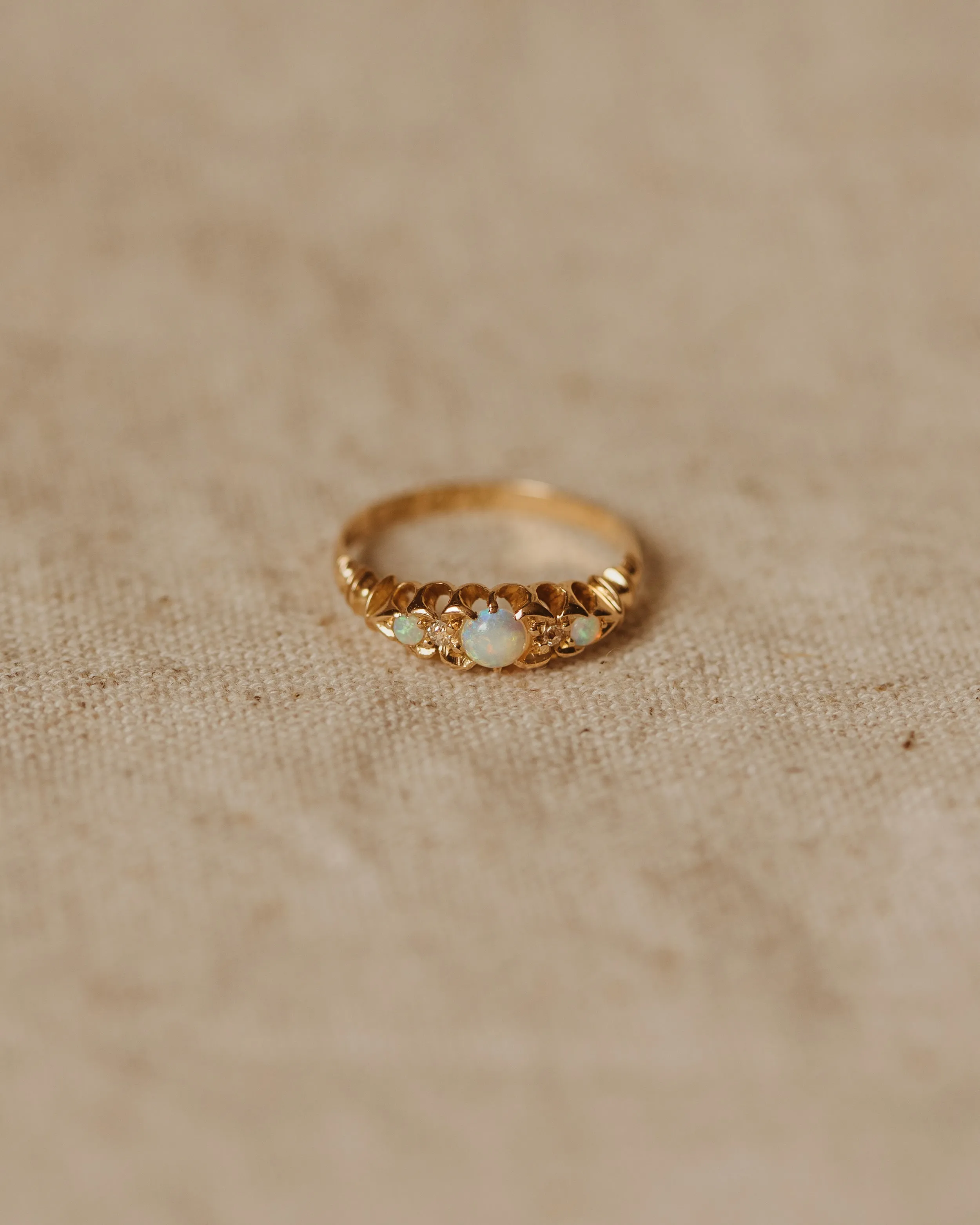 Matilda 1896 18ct Gold Opal & Diamond Victorian Ring sold by Rock n Rose product image thumbnail 2