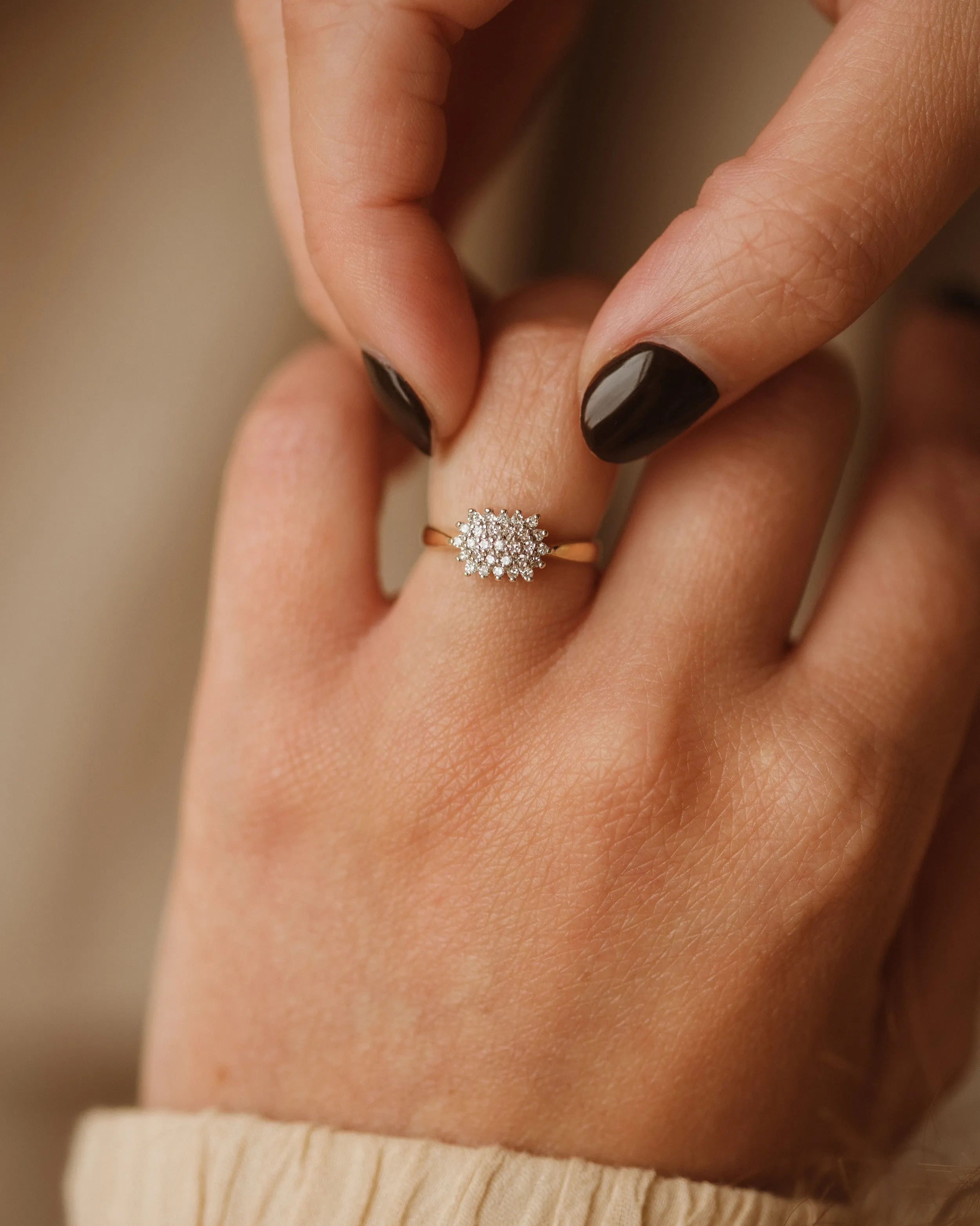 Ida Vintage 9ct Gold Diamond Cluster Ring sold by Rock n Rose product image thumbnail 5