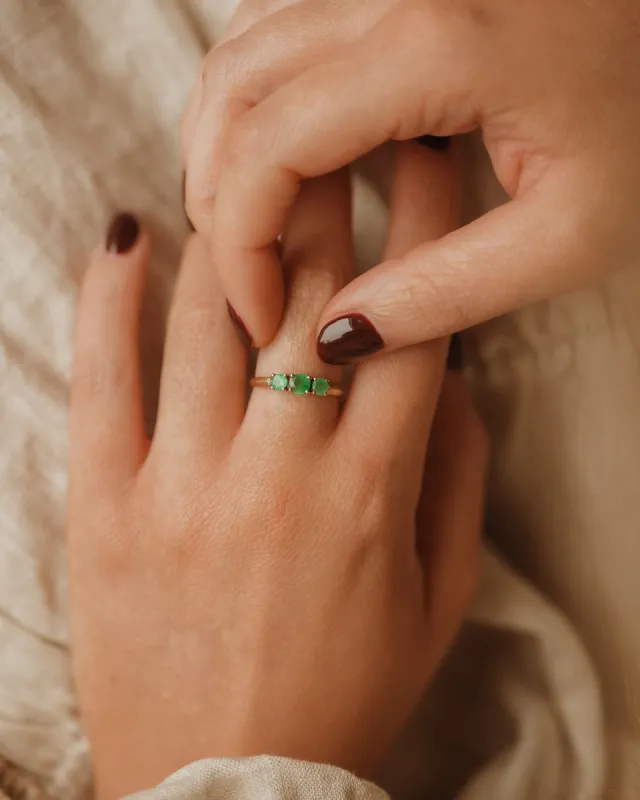 Tillie 9ct Gold Vintage Emerald & Diamond Ring sold by Rock n Rose