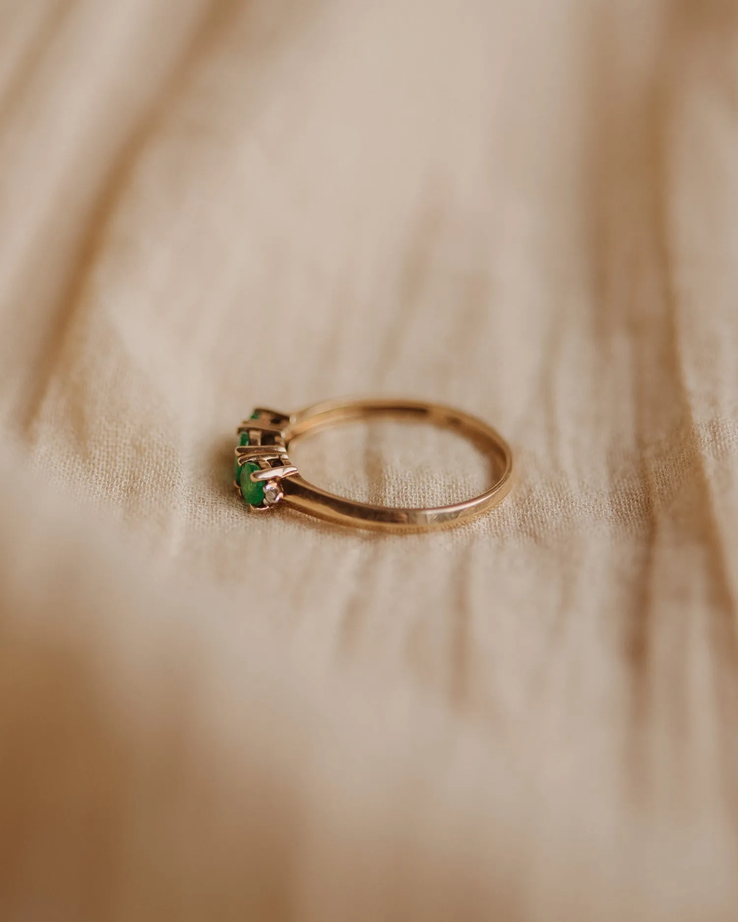 Tillie 9ct Gold Vintage Emerald & Diamond Ring sold by Rock n Rose product image thumbnail 5