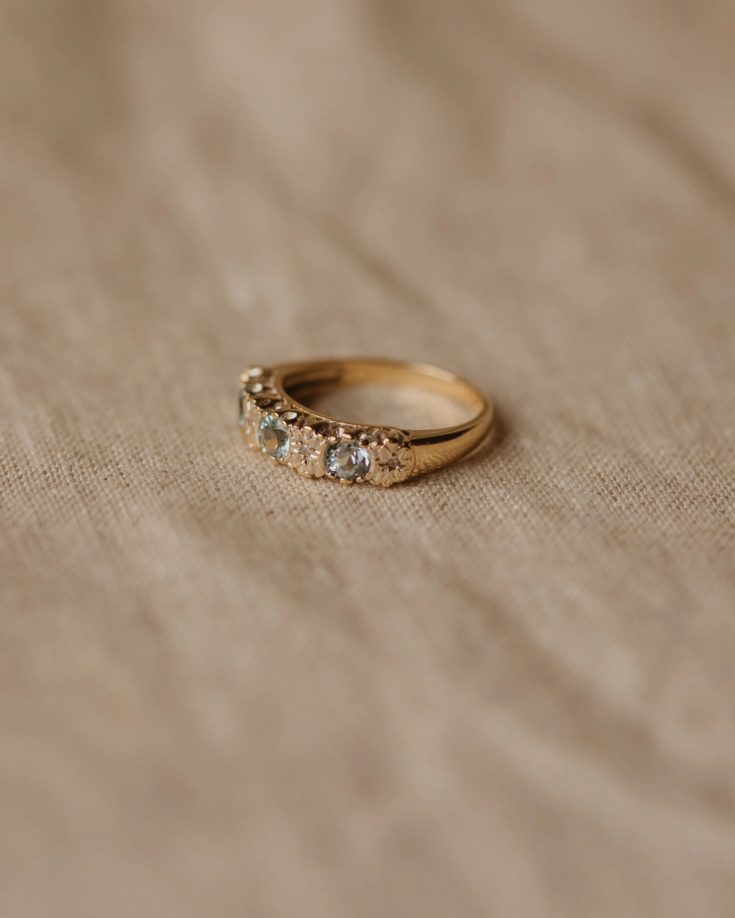 Cleo 1989 9ct Gold Aquamarine & Diamond Ring sold by Rock n Rose product image thumbnail 4