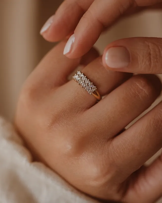 Delia 1989 18ct Gold Two Row Diamond Ring sold by Rock n Rose