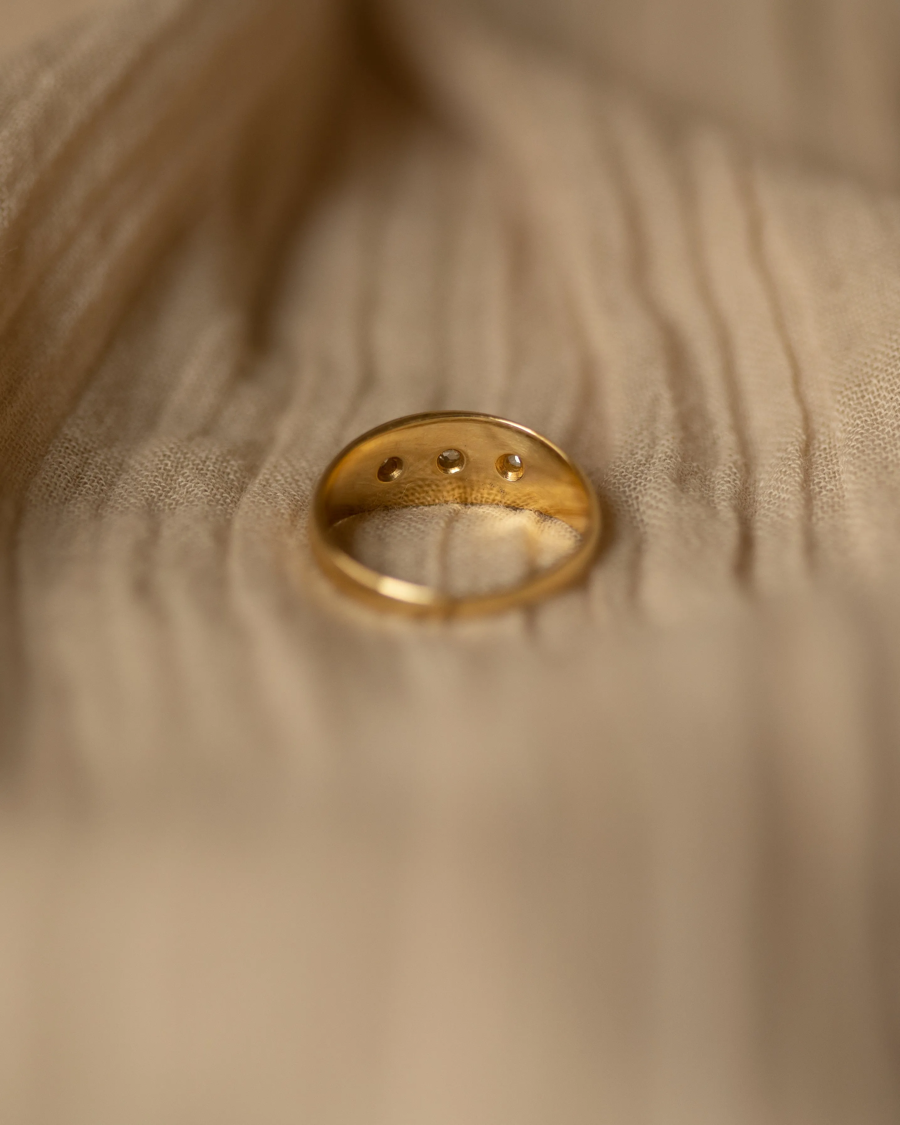 Paulette 1927 Vintage 18ct Gold Star Set Diamond Trilogy Ring sold by Rock n Rose product image thumbnail 5