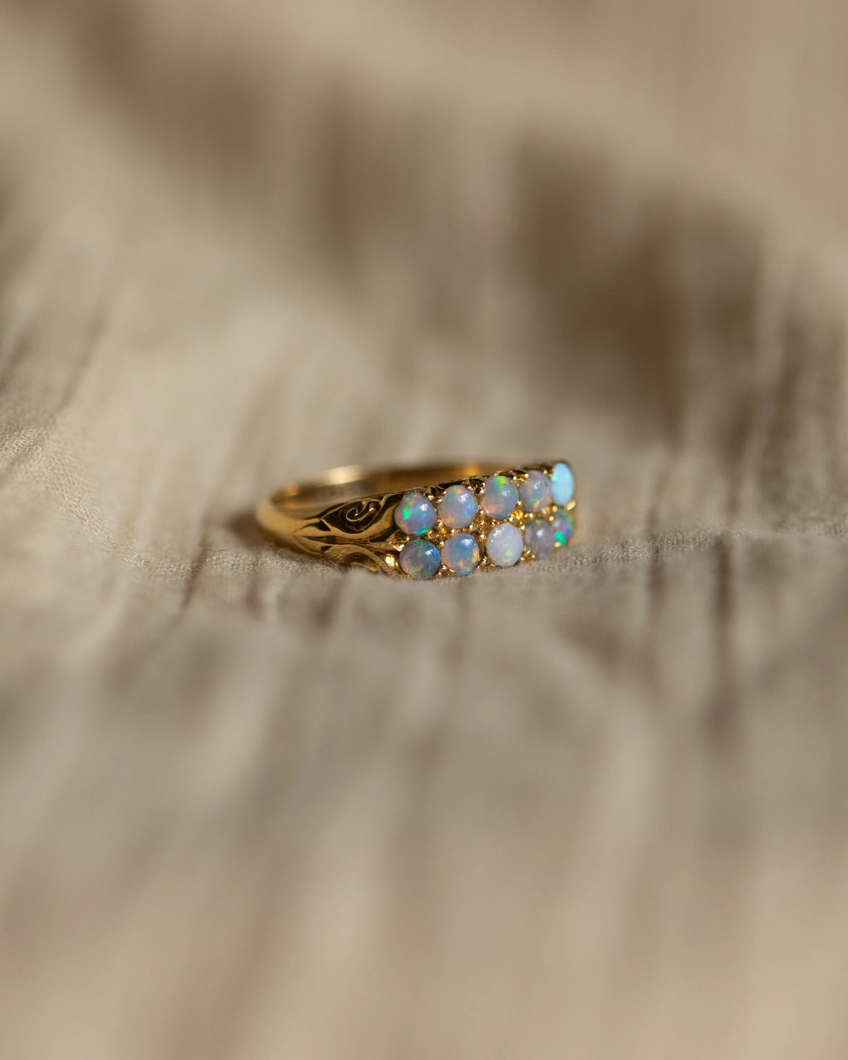 Minerva Antique 18ct Gold Opal Two Row Ring sold by Rock n Rose product image thumbnail 4