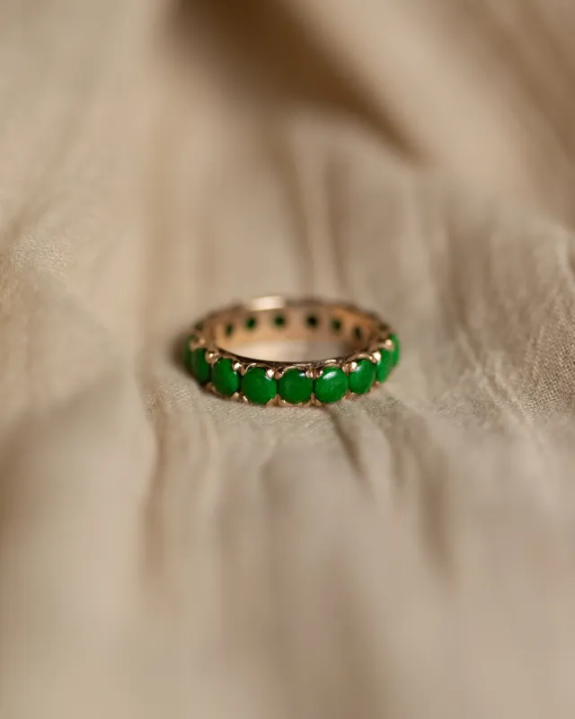 Aoife Vintage 14ct Gold Jadeite Eternity Ring sold by Rock n Rose