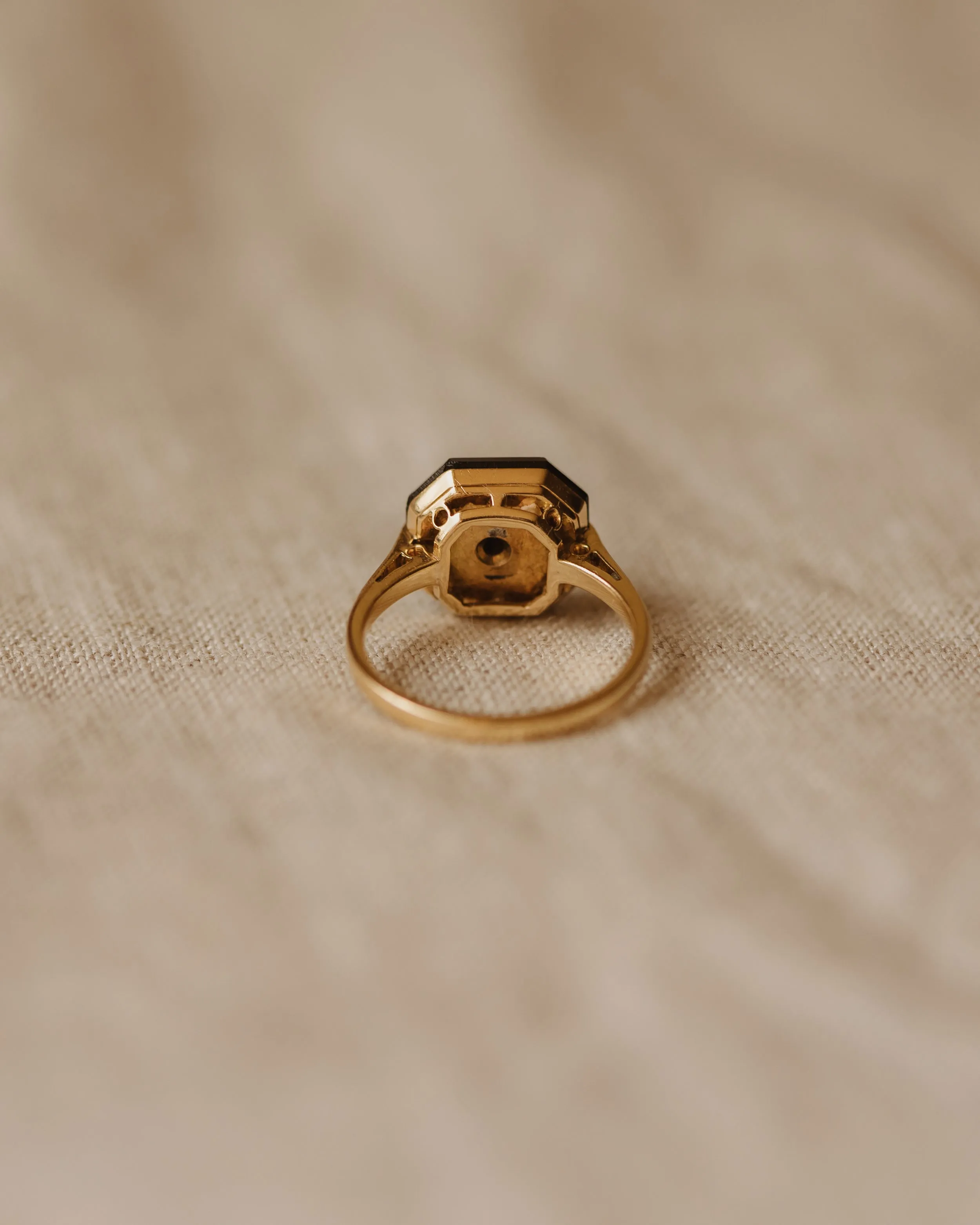 Josephine Antique Art Deco 18ct Gold Onyx & Pearl Ring sold by Rock n Rose product image thumbnail 5