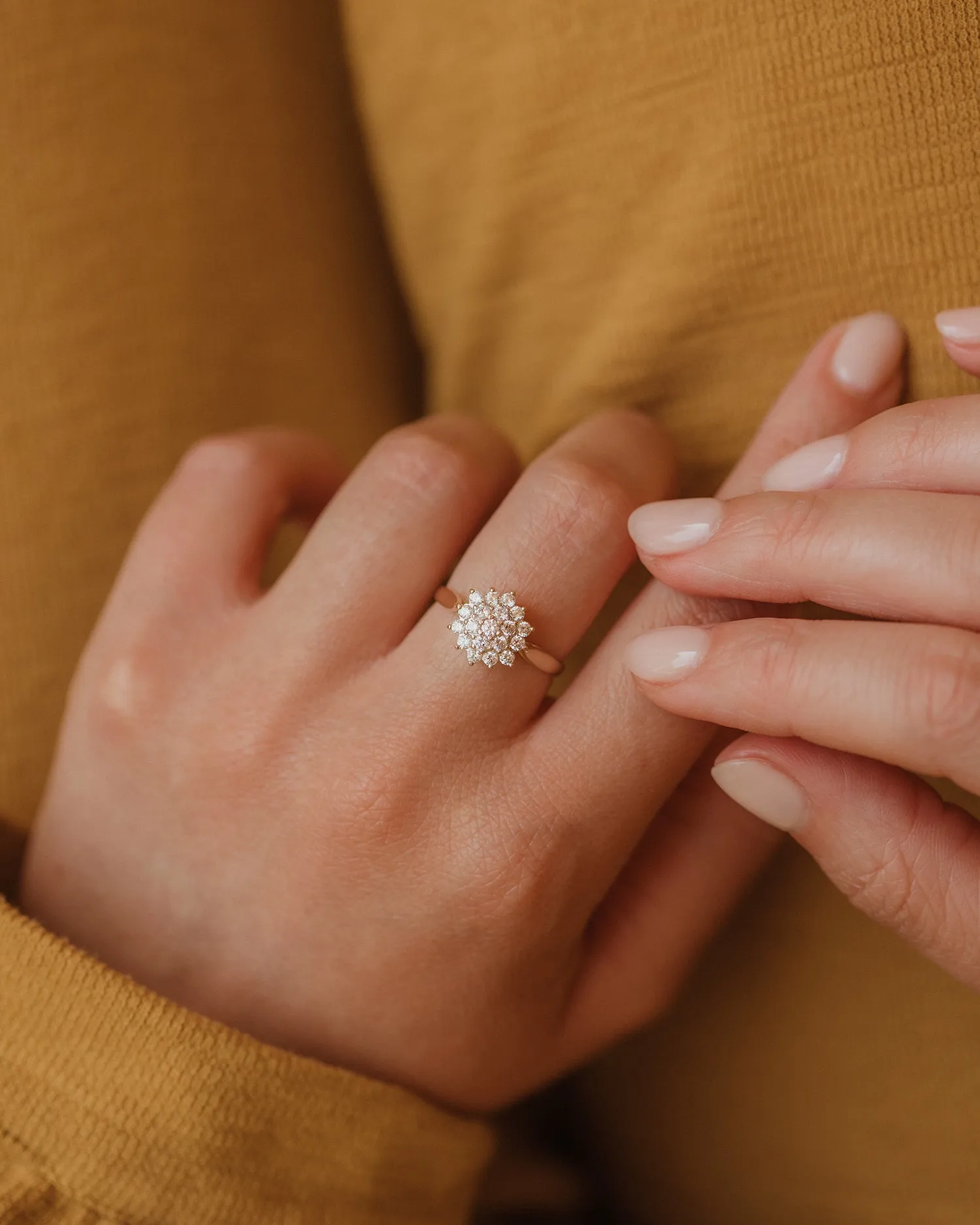 Adela Vintage 9ct Gold CZ Cluster Ring sold by Rock n Rose product image thumbnail 5