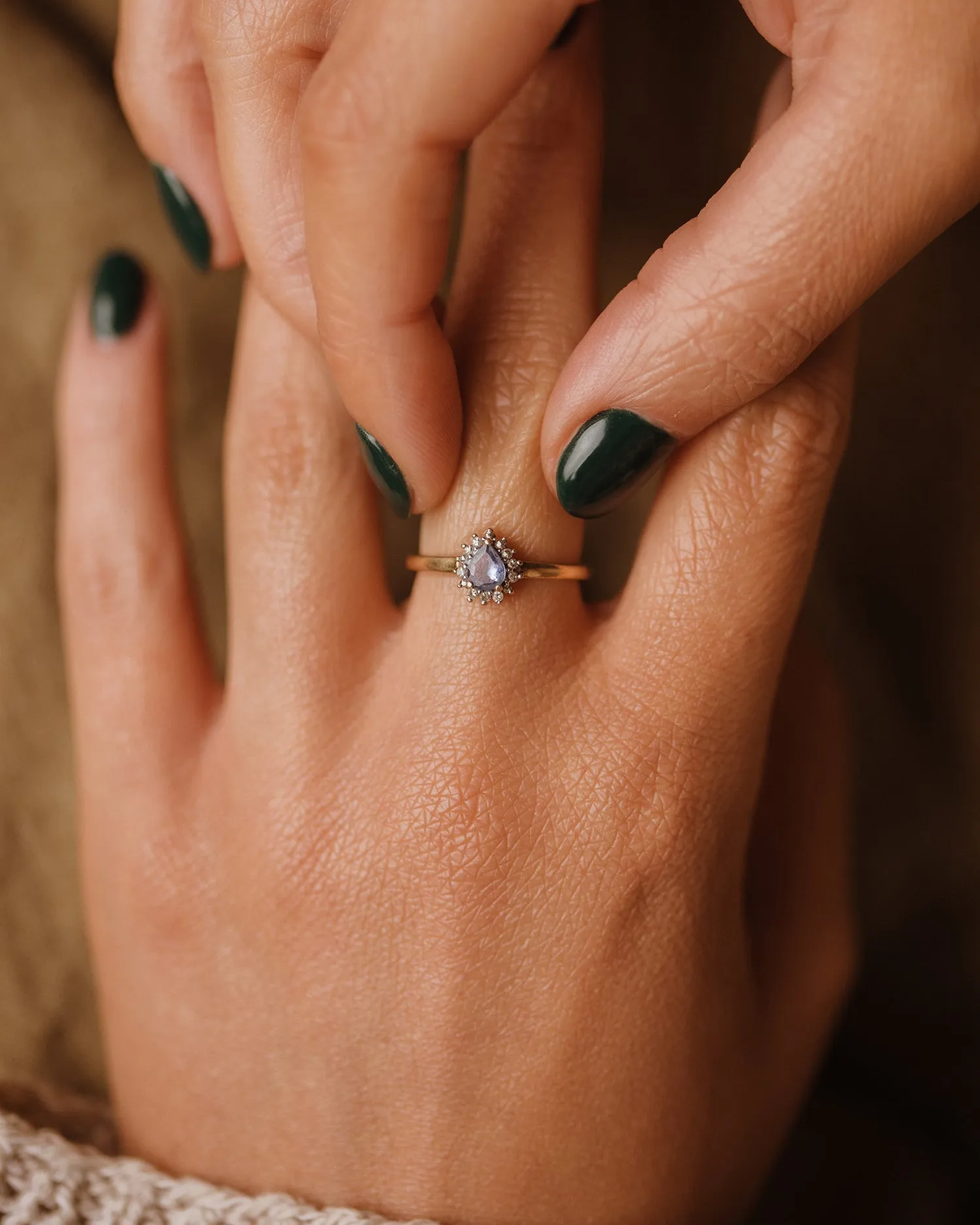 Charlotte Vintage 9ct Gold Tanzanite & Diamond Ring sold by Rock n Rose