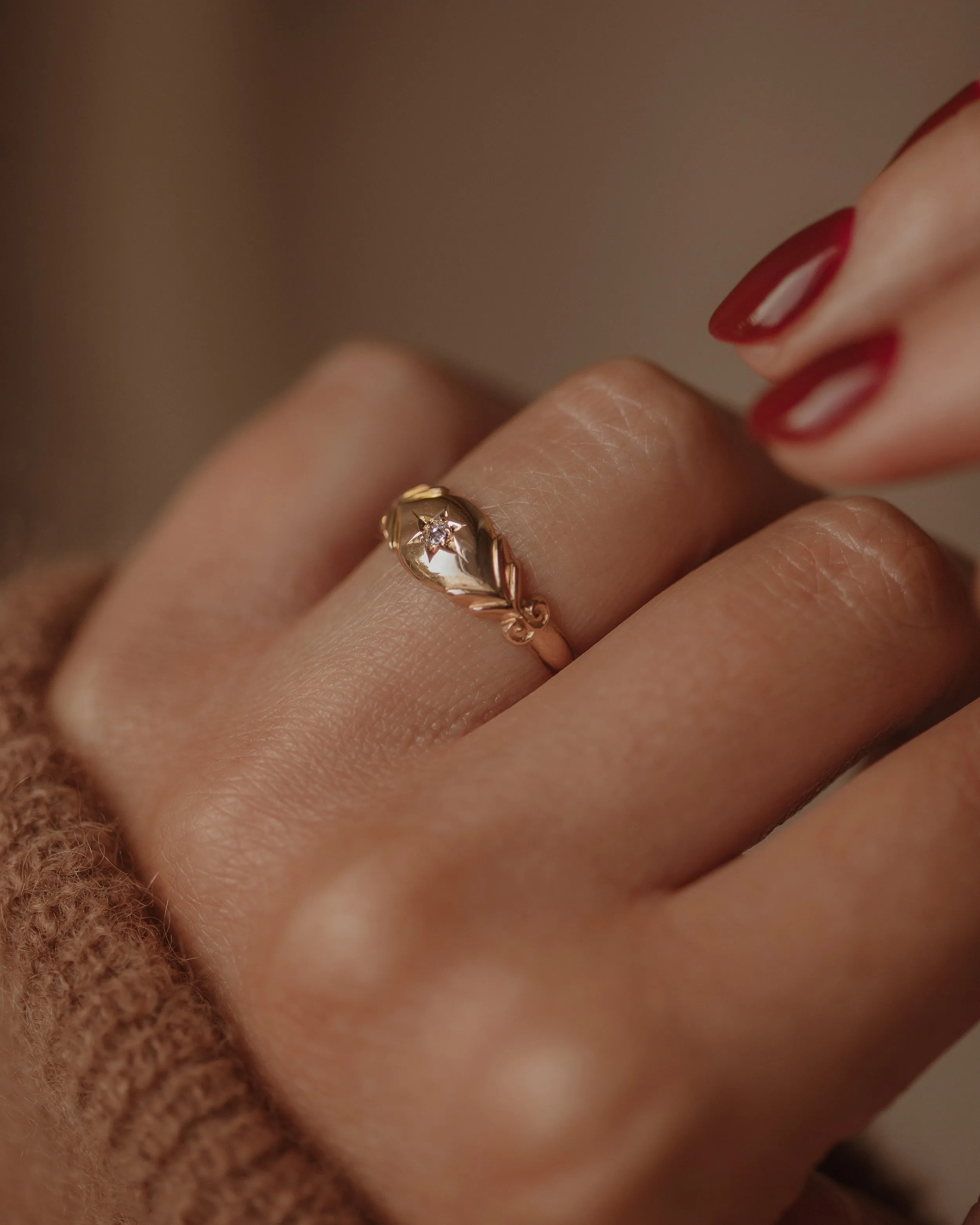 Sylvie 1896 Victorian 18ct Gold Star Set Diamond Ring sold by Rock n Rose product image thumbnail 2
