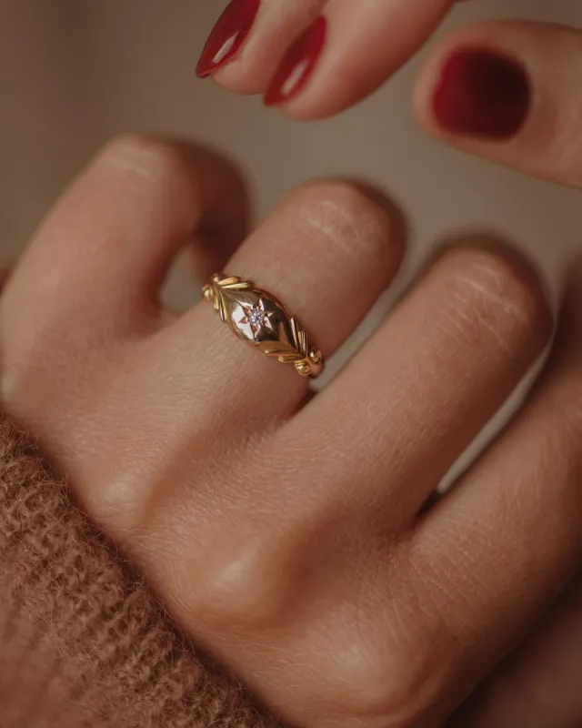 Sylvie 1896 Victorian 18ct Gold Star Set Diamond Ring sold by Rock n Rose