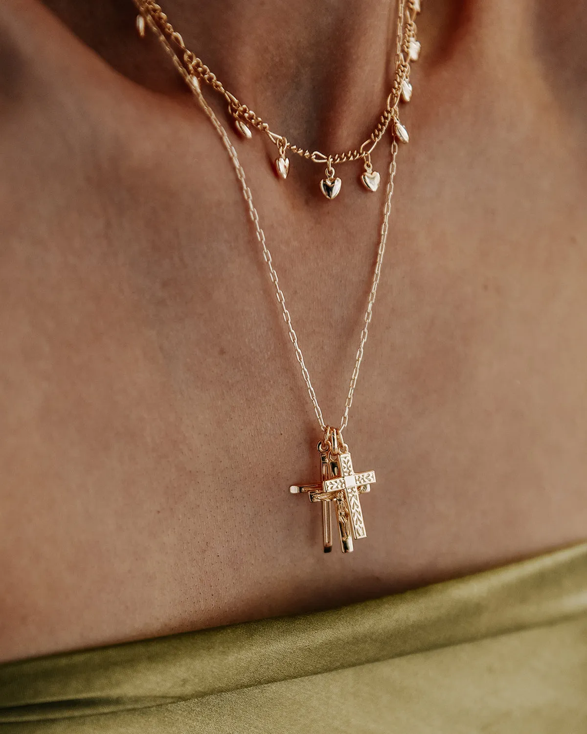 Elspeth Gold Vermeil Cross Trio Necklace sold by Rock n Rose product image thumbnail 5
