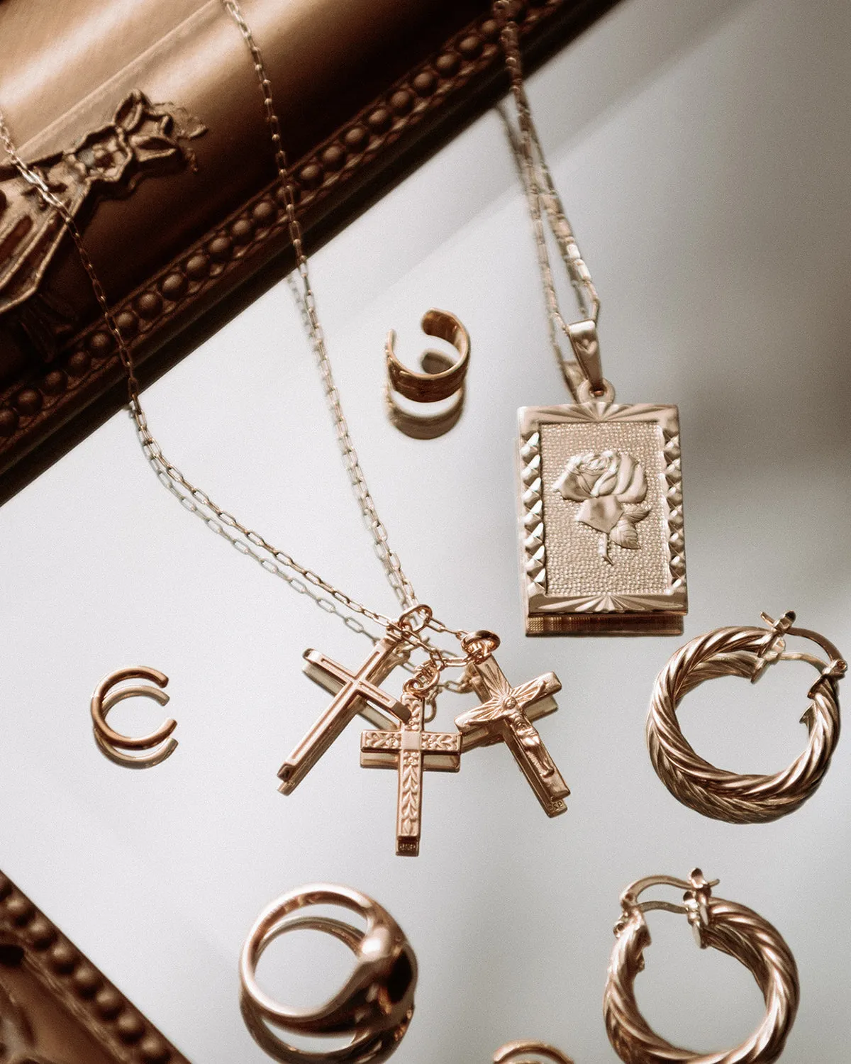 Elspeth Gold Vermeil Cross Trio Necklace sold by Rock n Rose product image thumbnail 3
