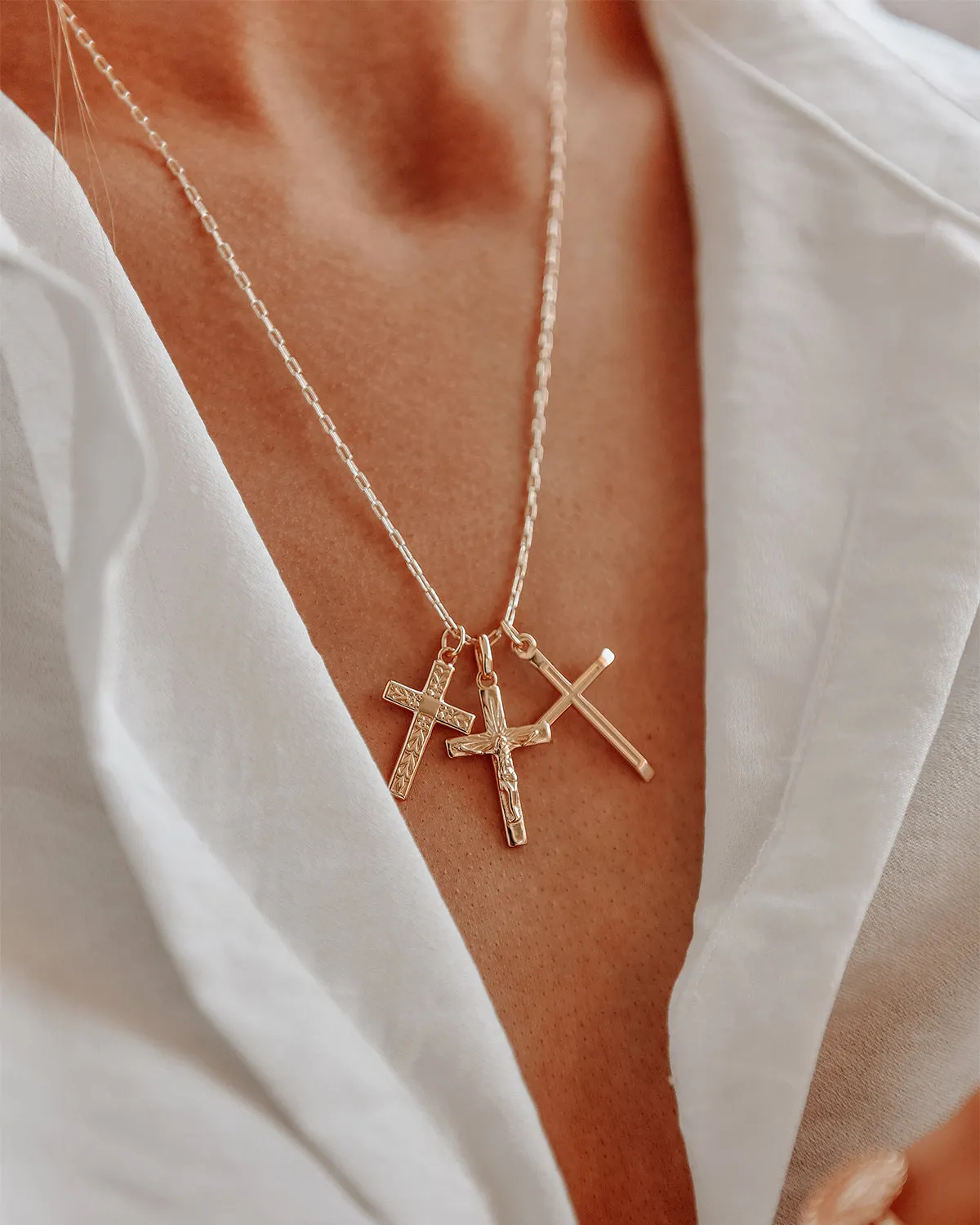 Elspeth Gold Vermeil Cross Trio Necklace sold by Rock n Rose product image thumbnail 4
