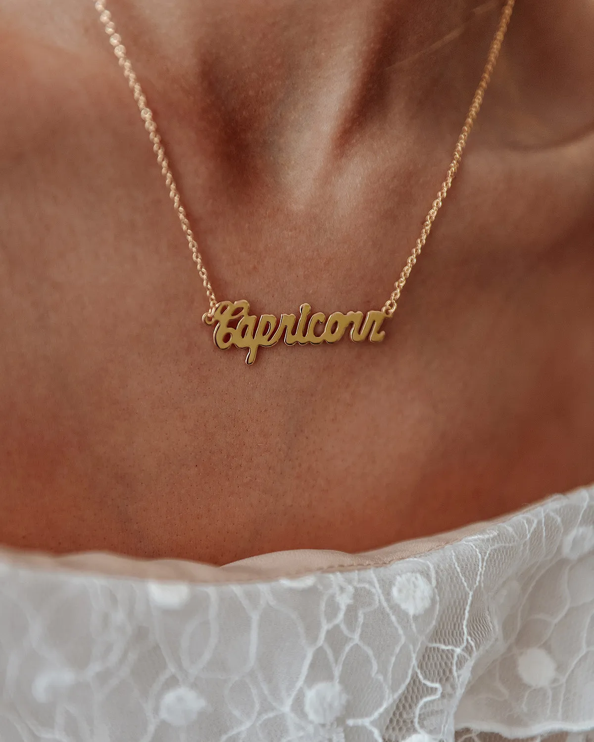 Capricorn Zodiac Nameplate Necklace sold by Rock n Rose product image thumbnail 5