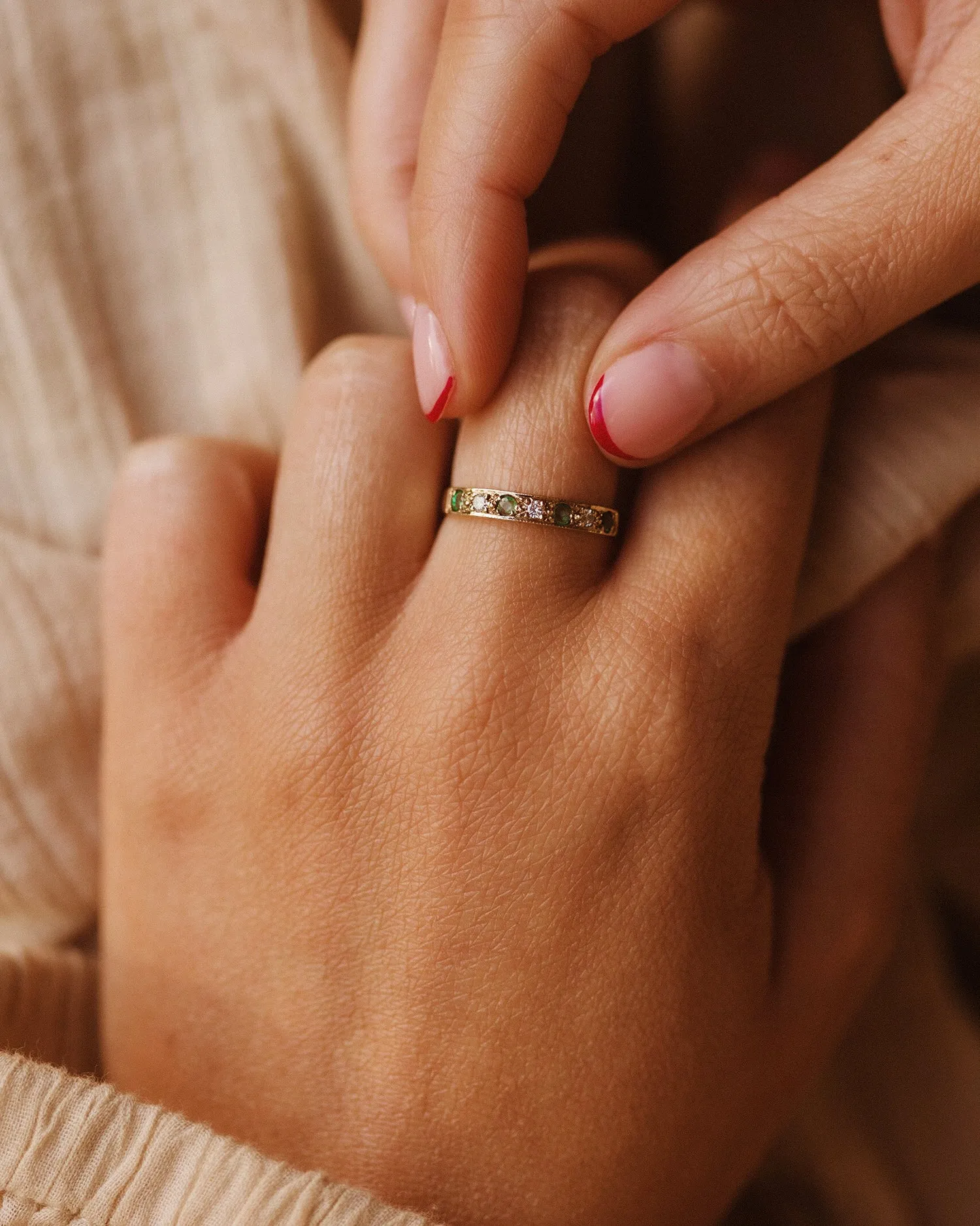 Clarice 9ct Gold Emerald & Diamond Ring sold by Rock n Rose product image thumbnail 2