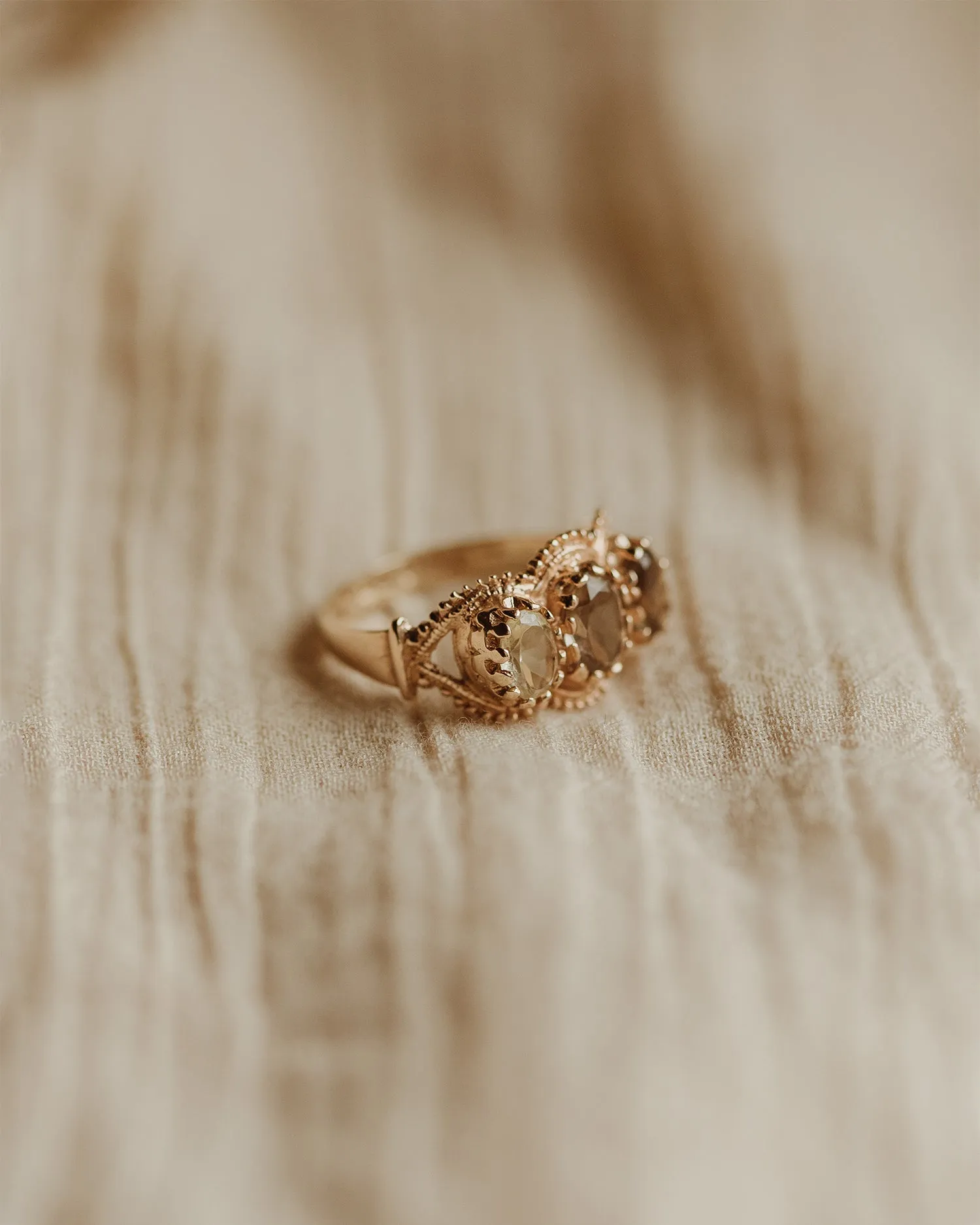 Maude 1975 9ct Gold Citrine Trilogy Ring sold by Rock n Rose product image thumbnail 3