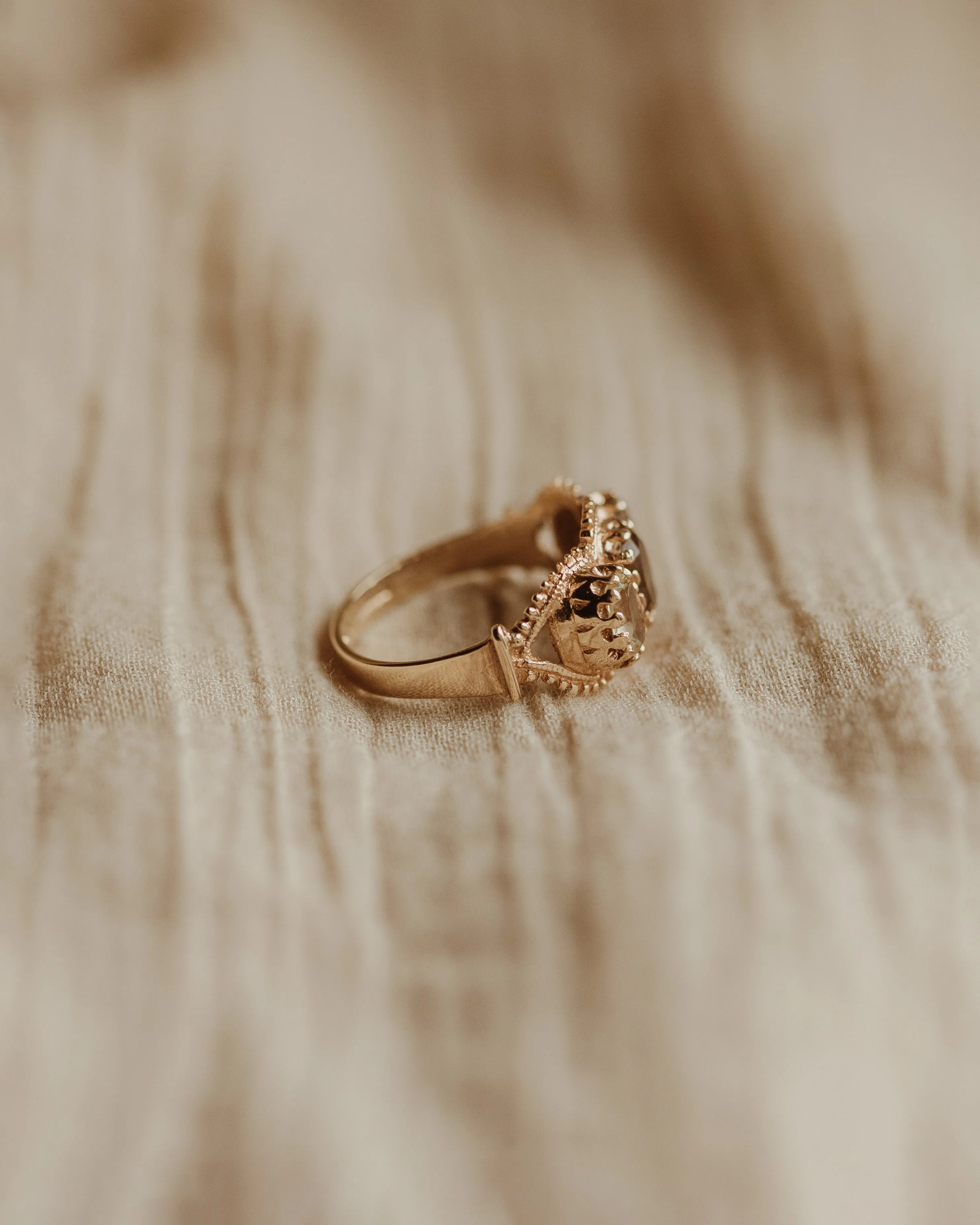 Maude 1975 9ct Gold Citrine Trilogy Ring sold by Rock n Rose product image thumbnail 5