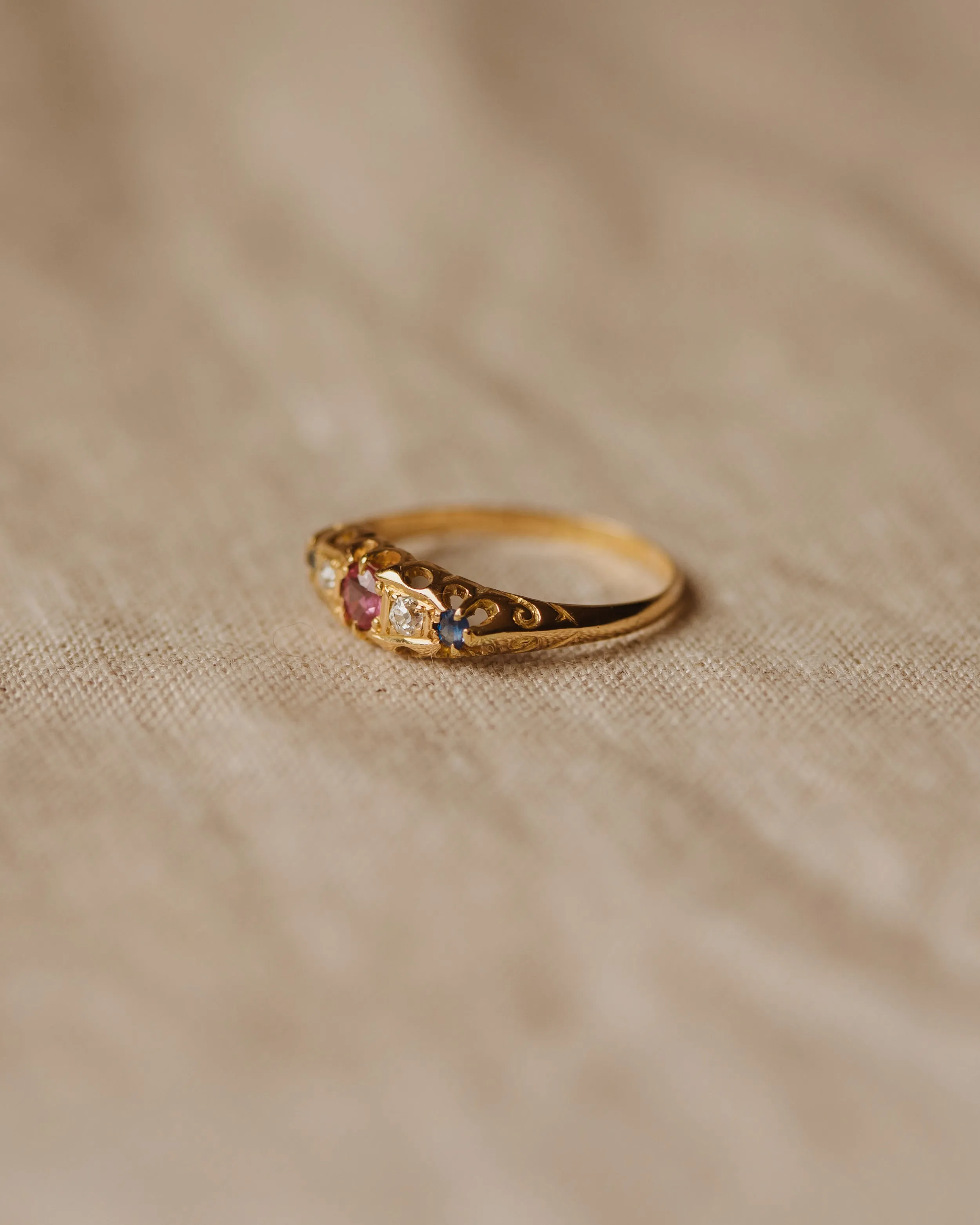 Annabeth 1906 18ct Gold Ruby, Sapphire & Diamond Ring sold by Rock n Rose product image thumbnail 3