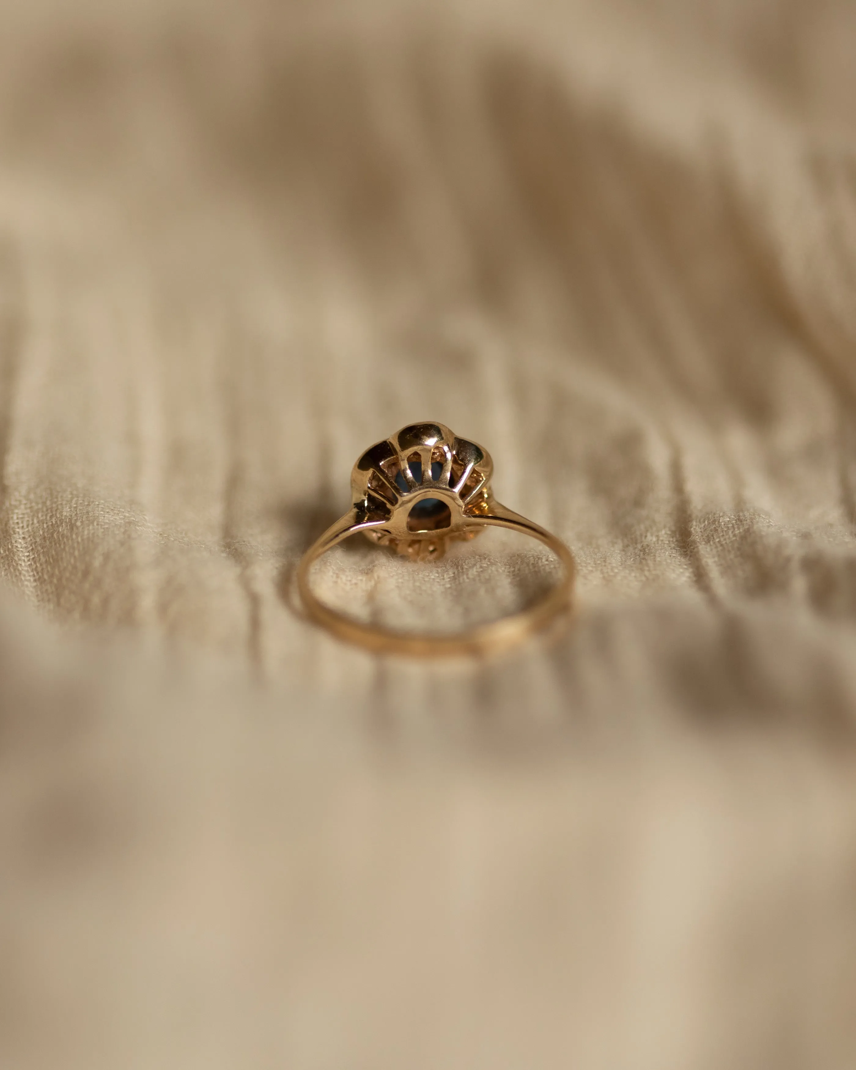 Clair Vintage 14ct Gold Sapphire & Diamond Cluster Ring sold by Rock n Rose product image thumbnail 5