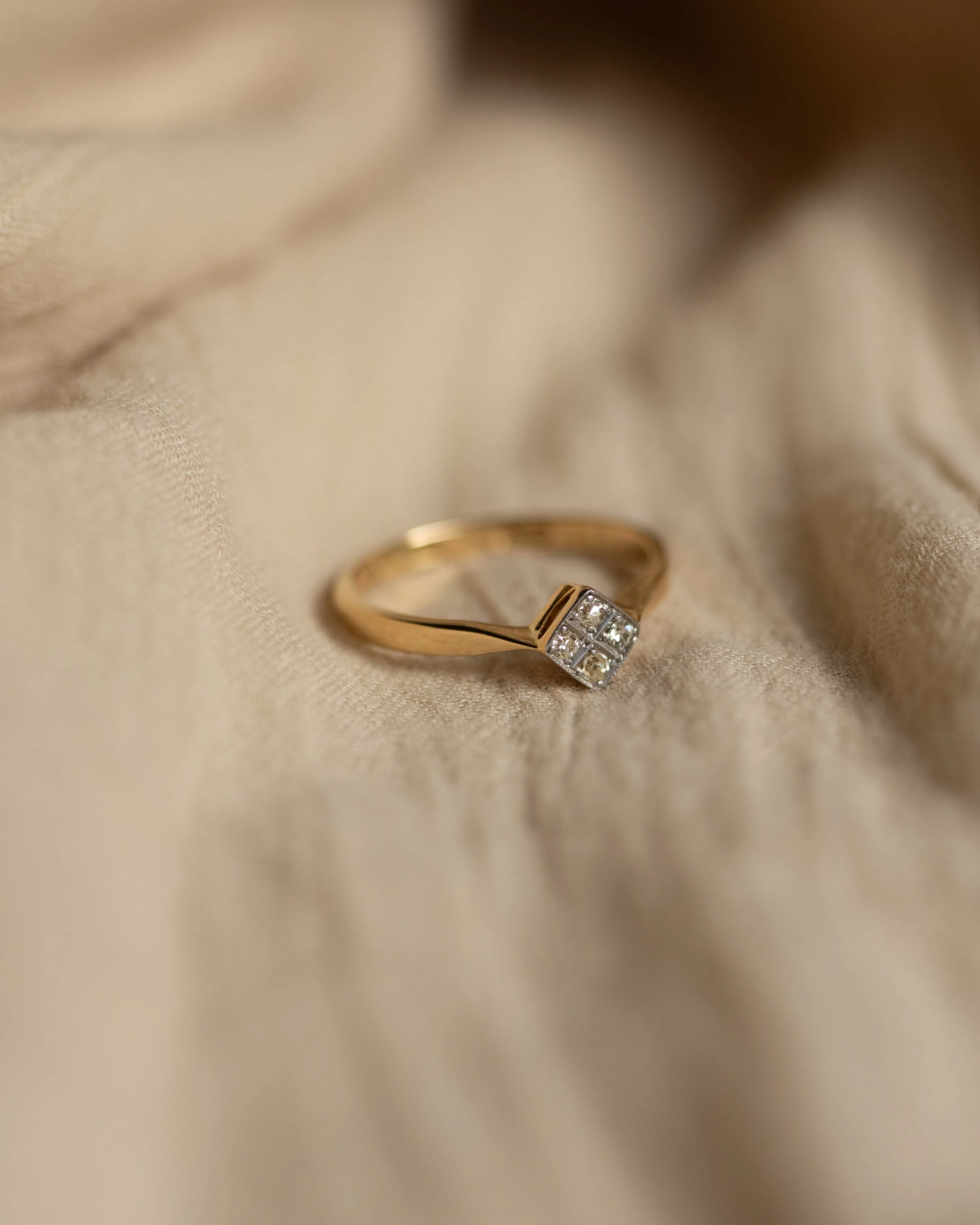 Grace Antique Art Deco 18ct Gold Diamond Cluster Ring sold by Rock n Rose product image thumbnail 4