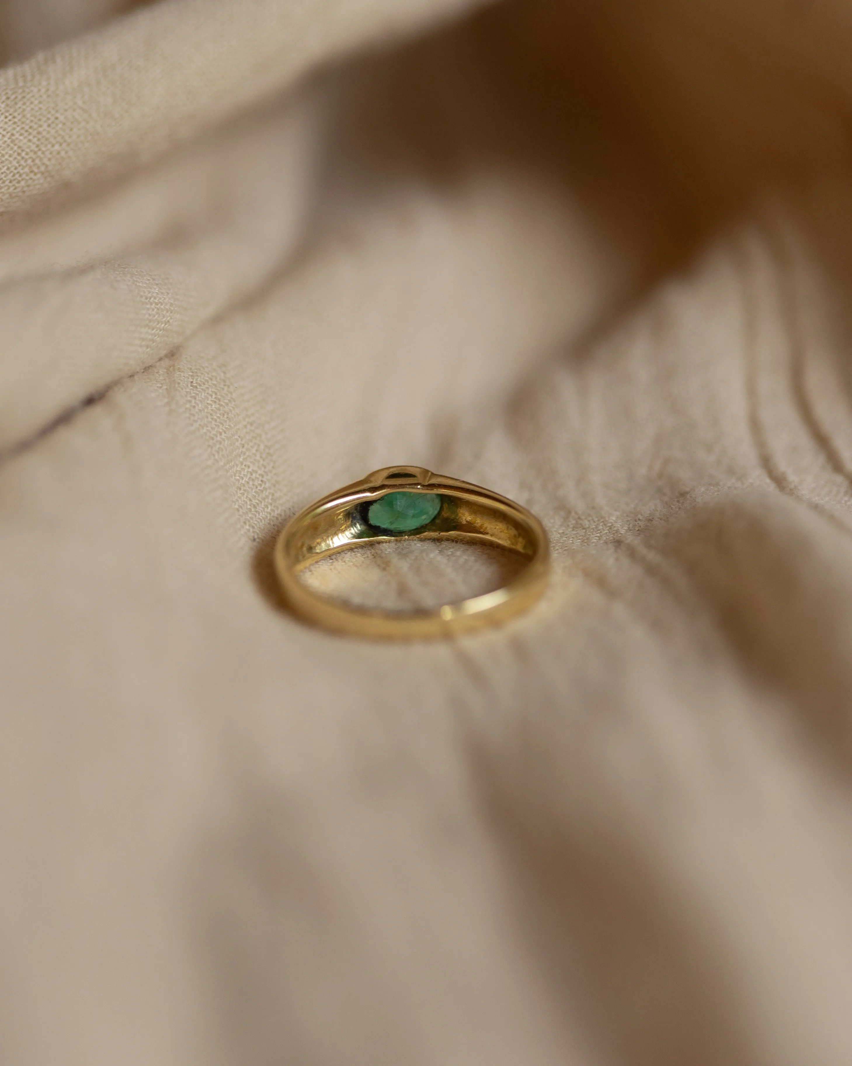 Josephine Vintage 18ct Gold Emerald Single Stone Ring sold by Rock n Rose product image thumbnail 5