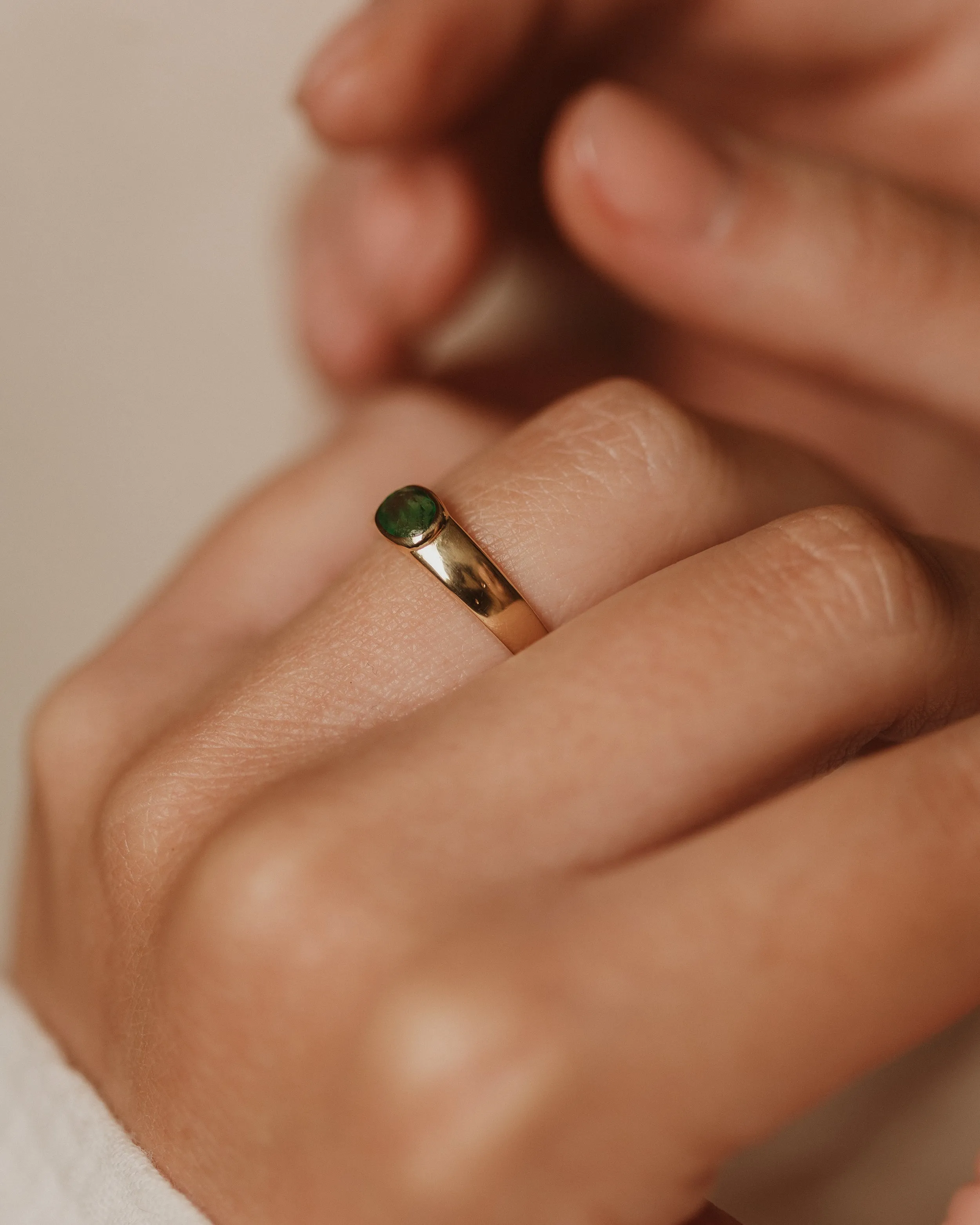 Josephine Vintage 18ct Gold Emerald Single Stone Ring sold by Rock n Rose product image thumbnail 3