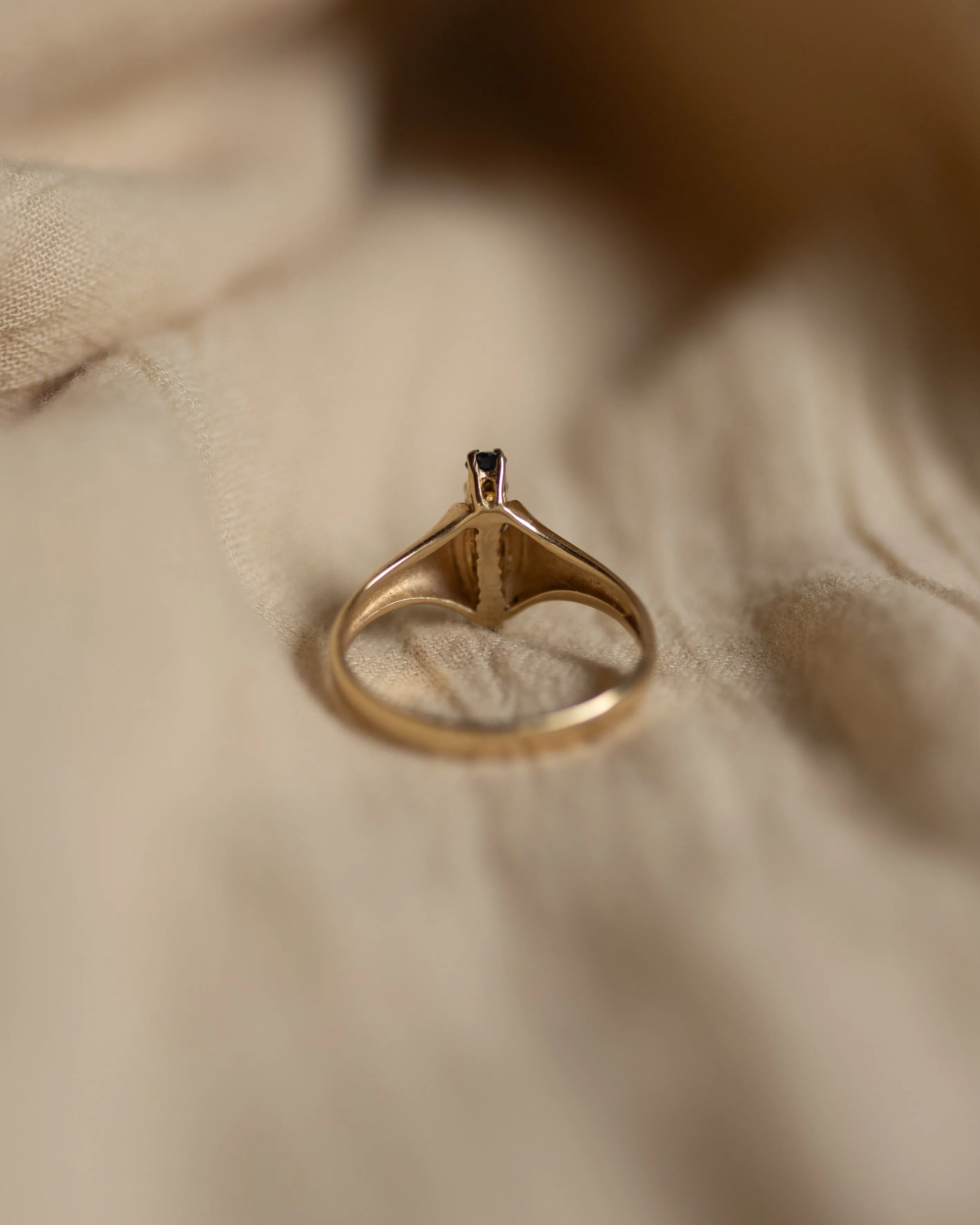 Stella 1977 Vintage 9ct Gold Sapphire Five Stone Ring sold by Rock n Rose product image thumbnail 5