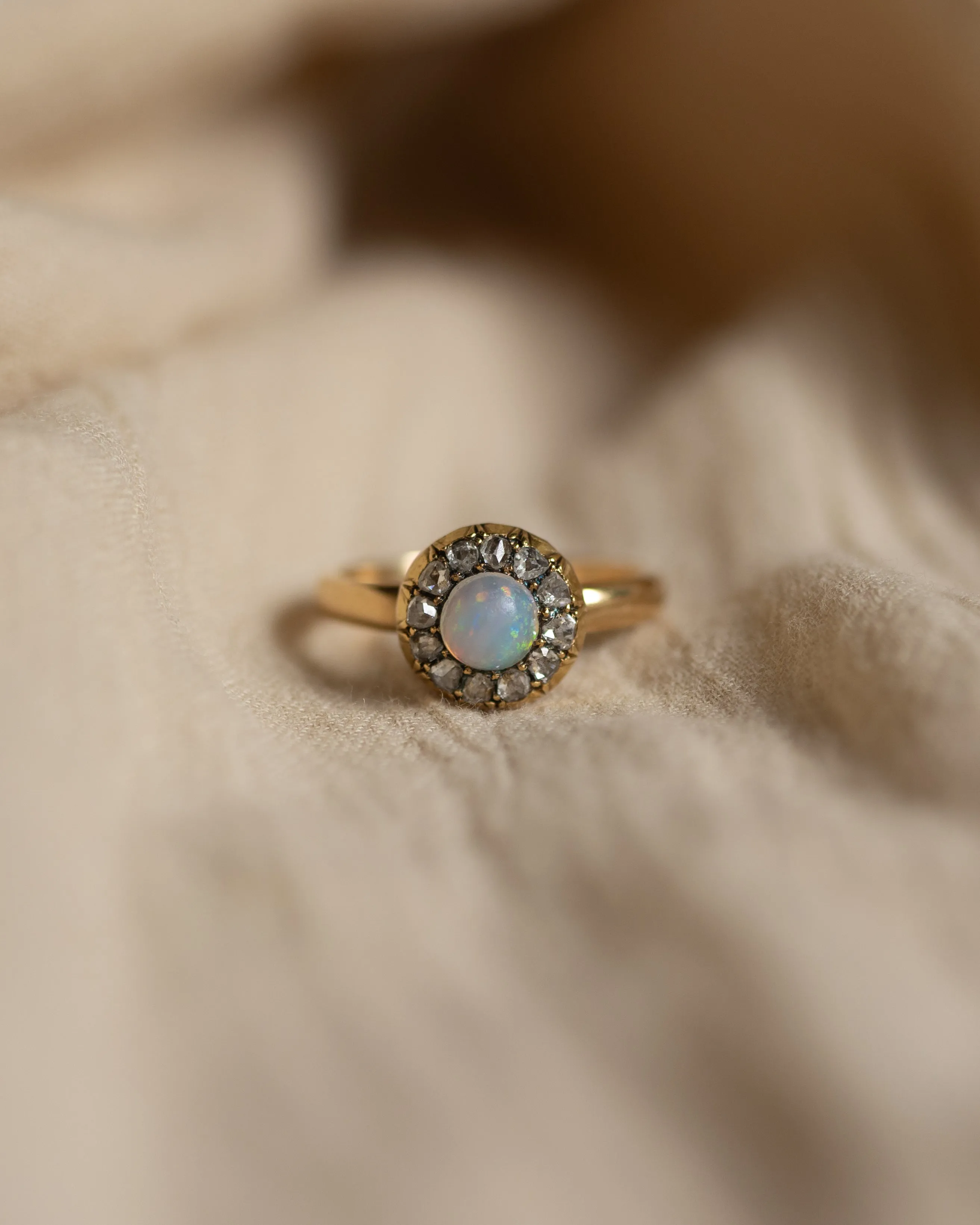 Leonora Antique 18ct Gold Opal & Diamond Cluster Ring sold by Rock n Rose product image thumbnail 3