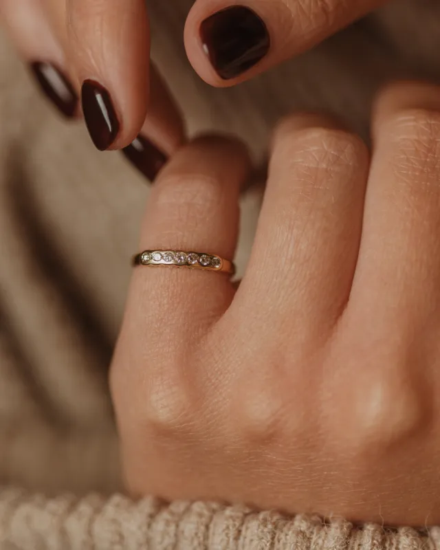 Maryam Vintage 18ct Gold Diamond Half Eternity Ring sold by Rock n Rose