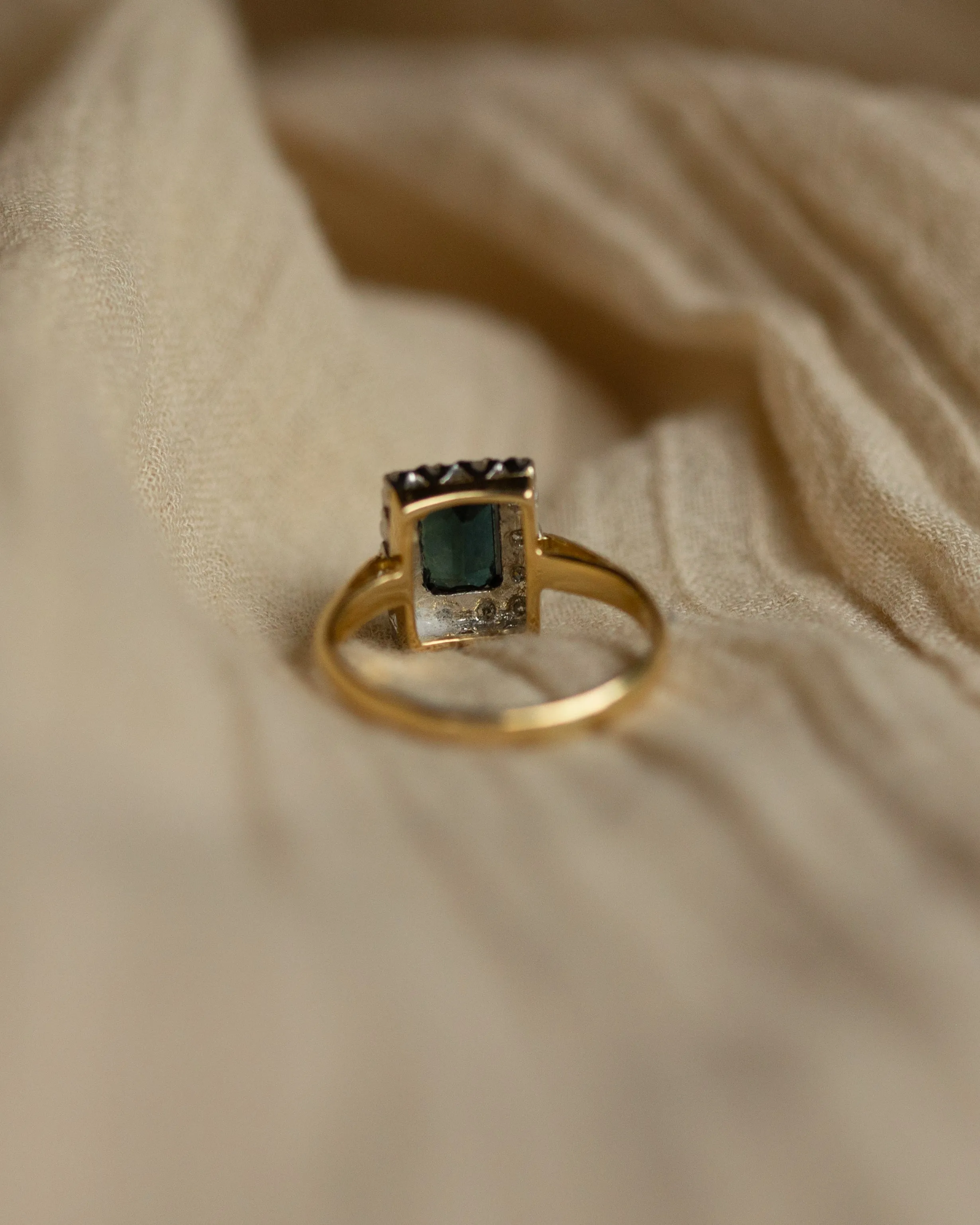 Margaret Vintage 18ct Gold Sapphire & Diamond Cluster Ring sold by Rock n Rose product image thumbnail 5