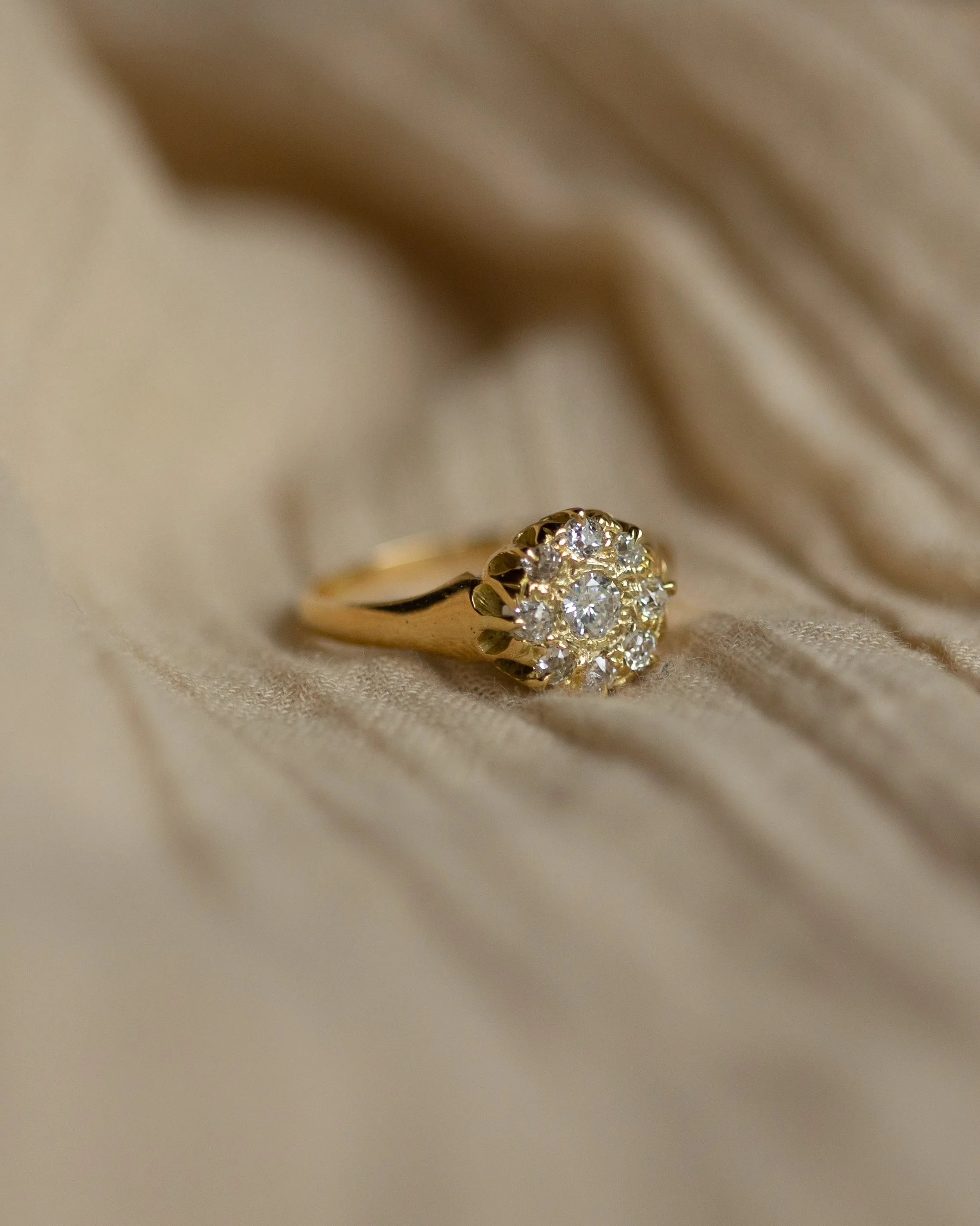 Juliette Antique 18ct Gold Diamond Cluster Ring sold by Rock n Rose product image thumbnail 4