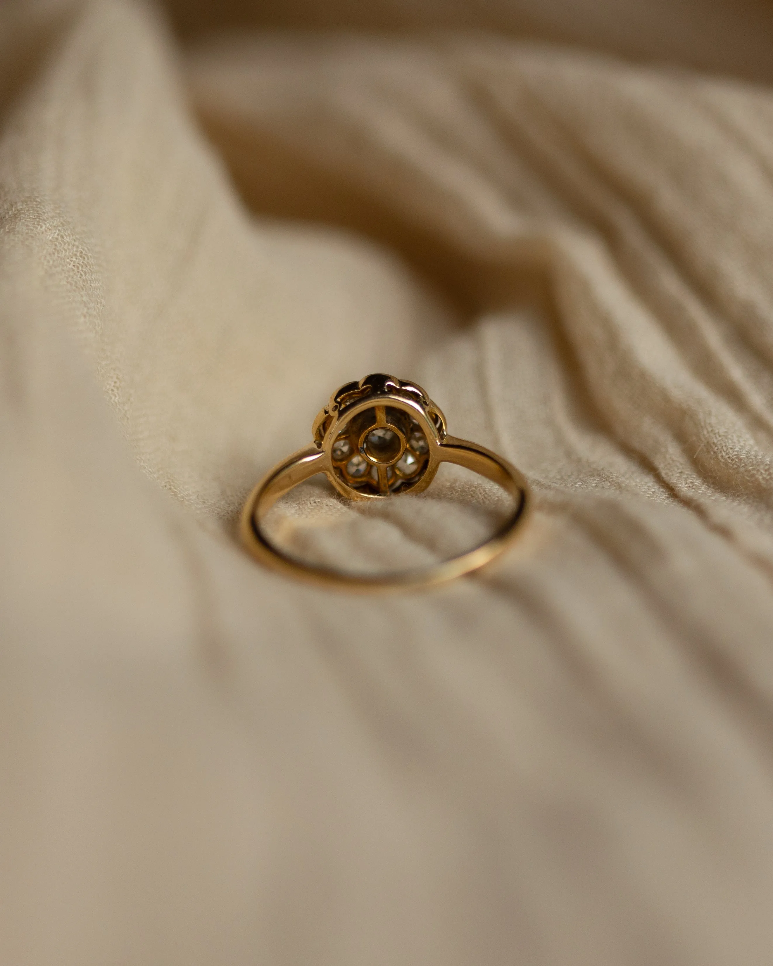 Céline Antique 18ct Gold Diamond Daisy Cluster Ring sold by Rock n Rose product image thumbnail 5