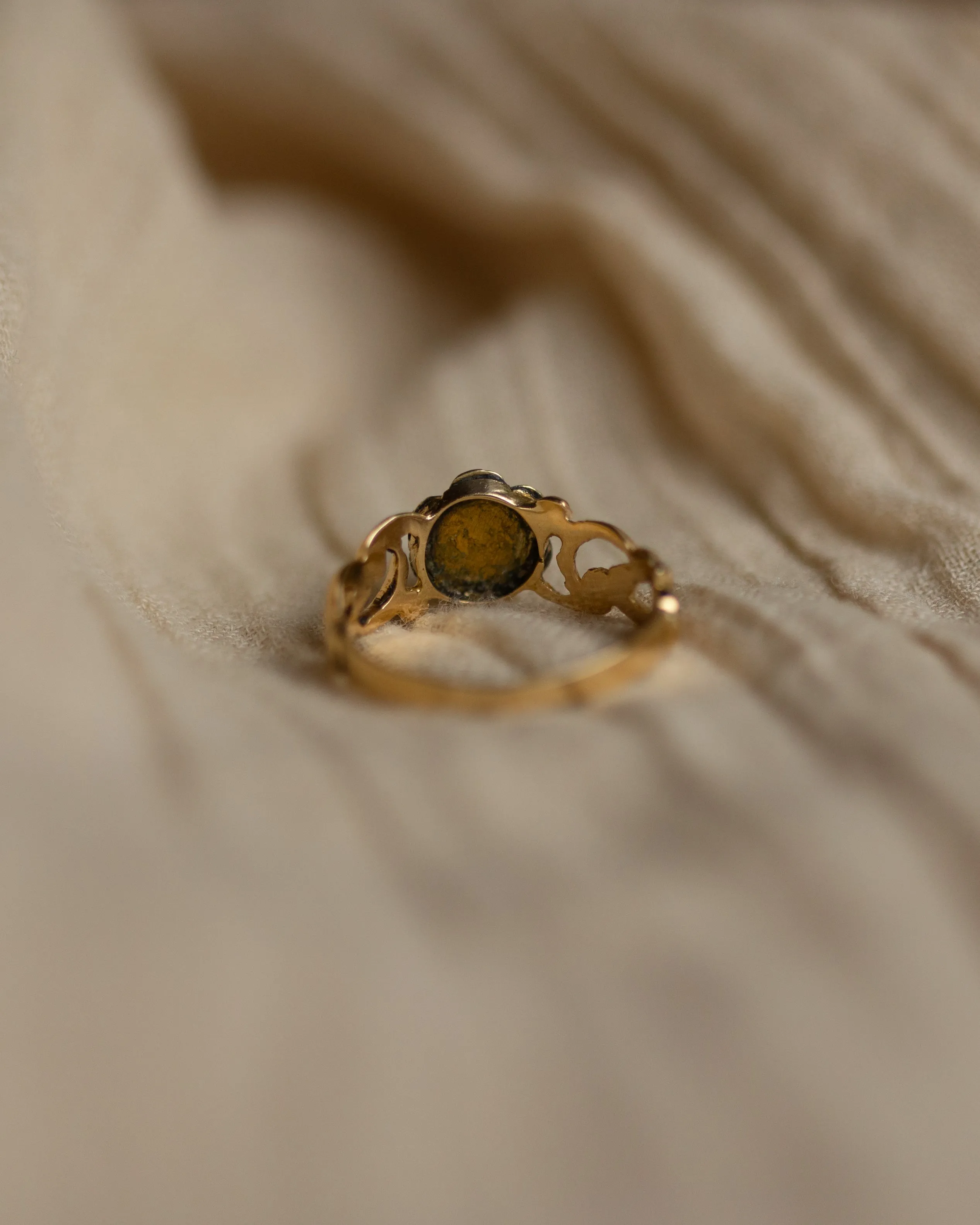 Cordie Antique Georgian 18ct Gold Emerald & Pearl Cluster Ring sold by Rock n Rose product image thumbnail 5