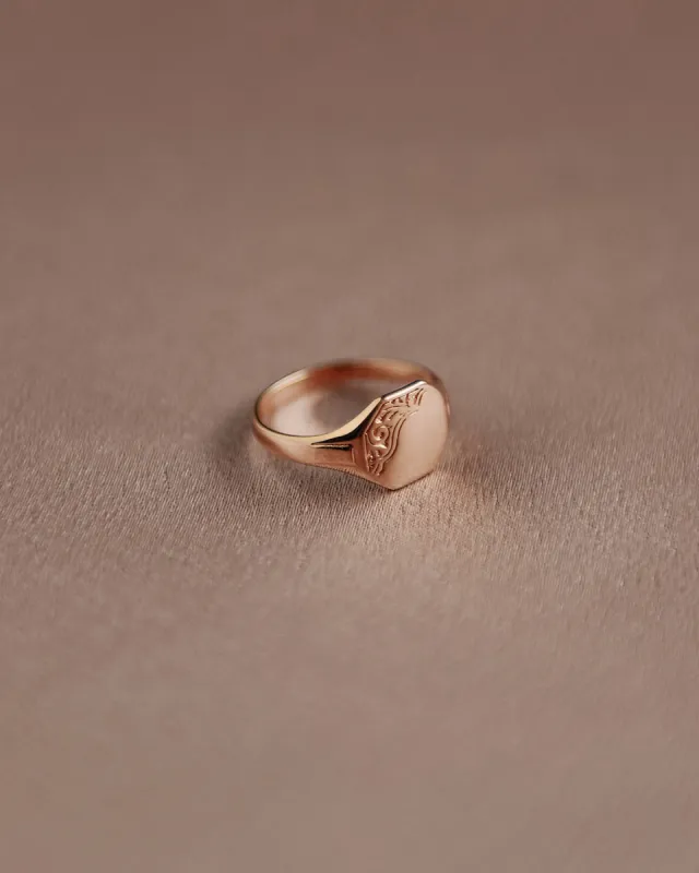 George Gold Vermeil Signet Pinky Ring sold by Rock n Rose